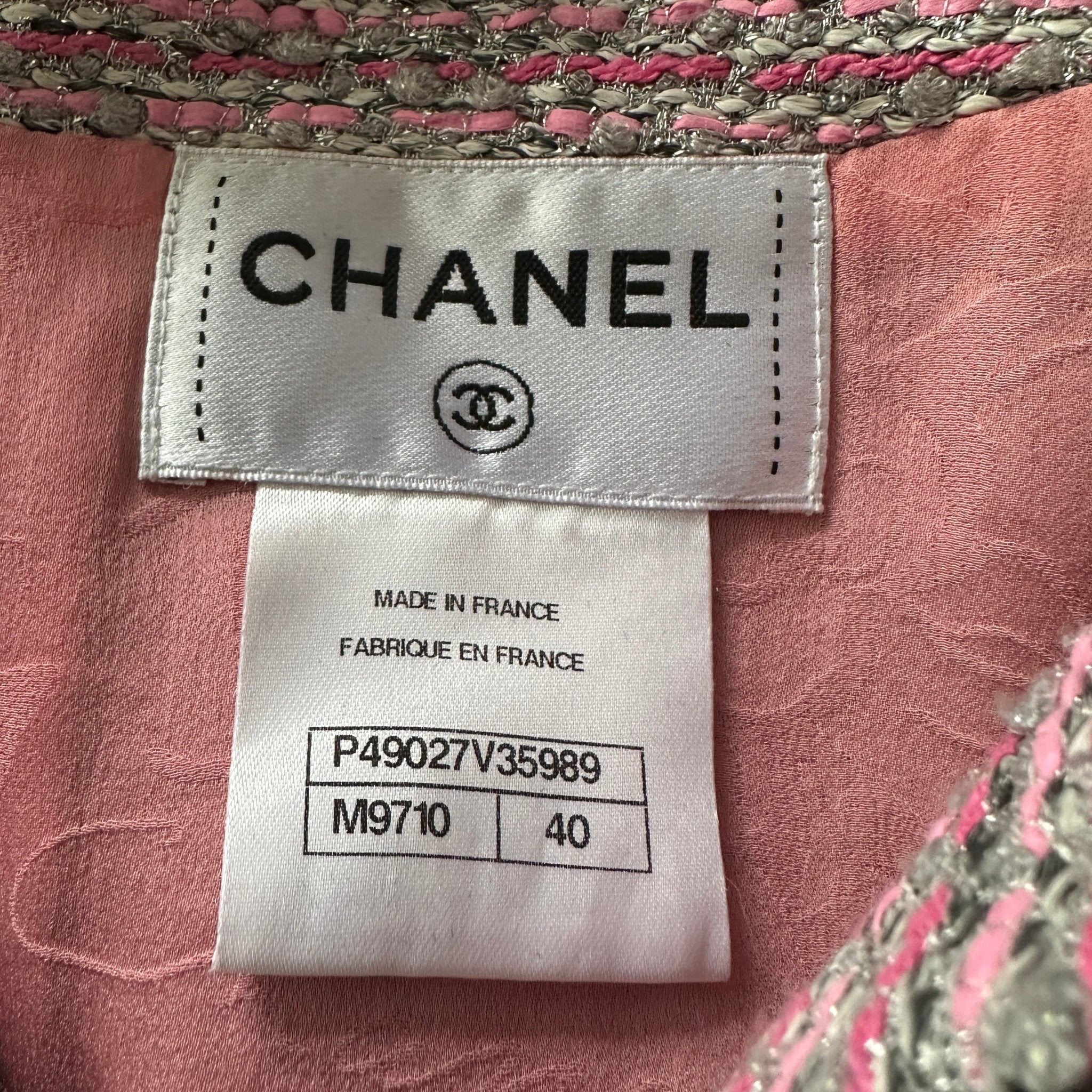 Chanel Karl Lagerfeld Pink Sleeveless Tweed Top 2014 Collection RRP £1000 | Authentic Preloved - Image 6