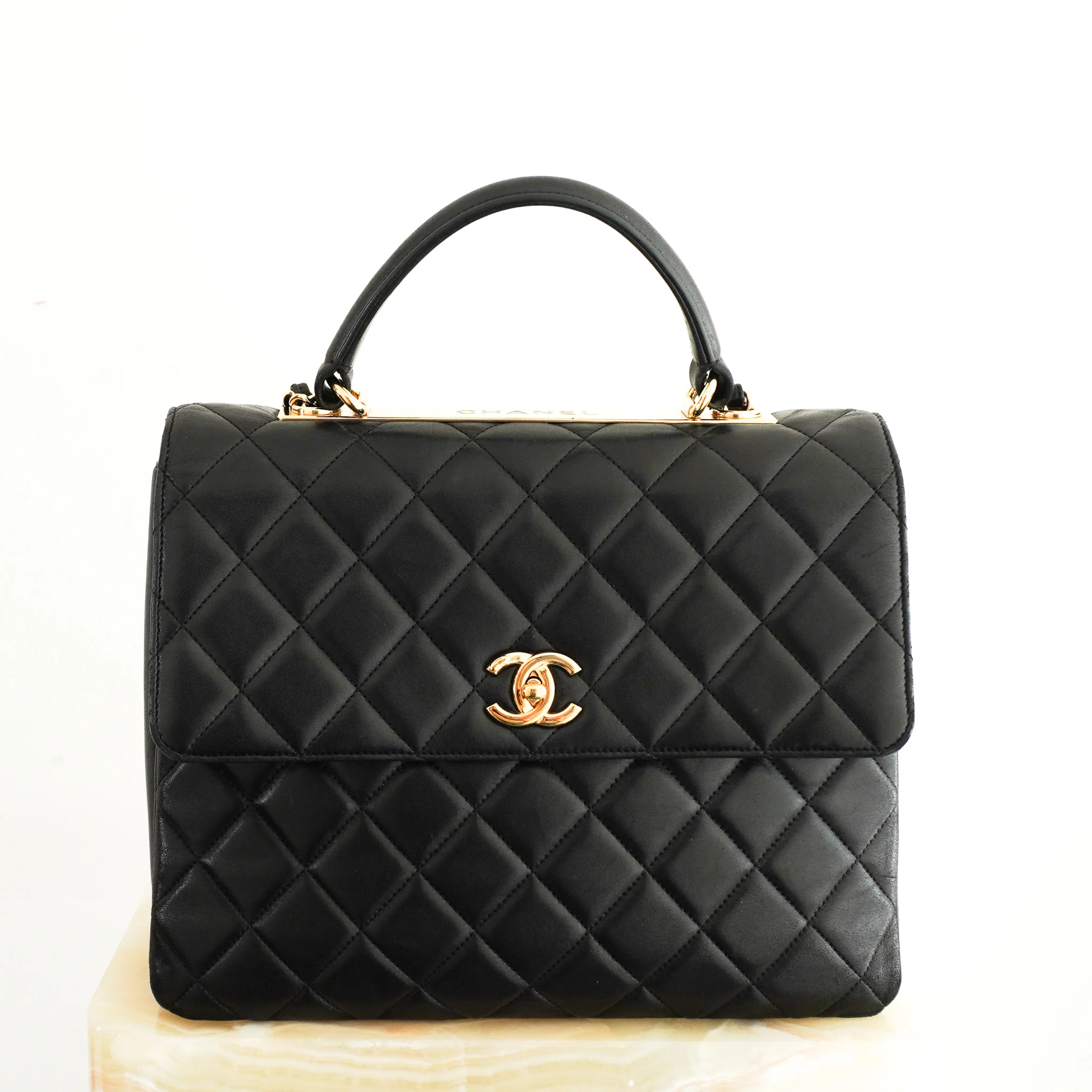 Chanel Trendy Large Lambskin Quilted Flap Bag with Top Handle | Authentic Preloved - Image 2