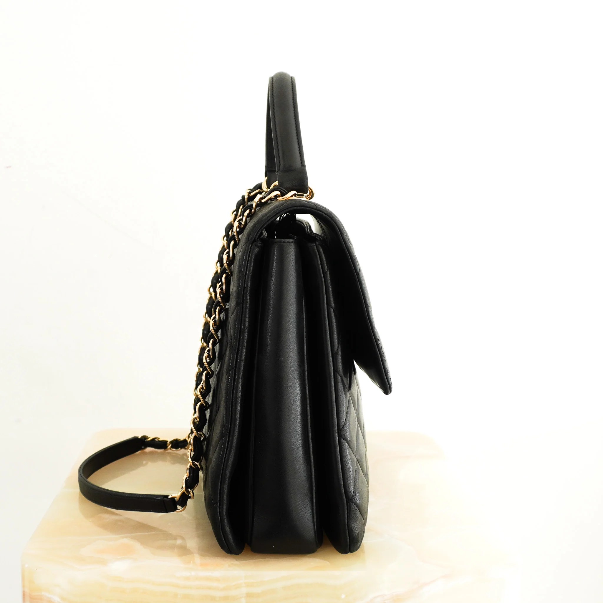 Chanel Trendy Large Lambskin Quilted Flap Bag with Top Handle | Authentic Preloved - Image 4