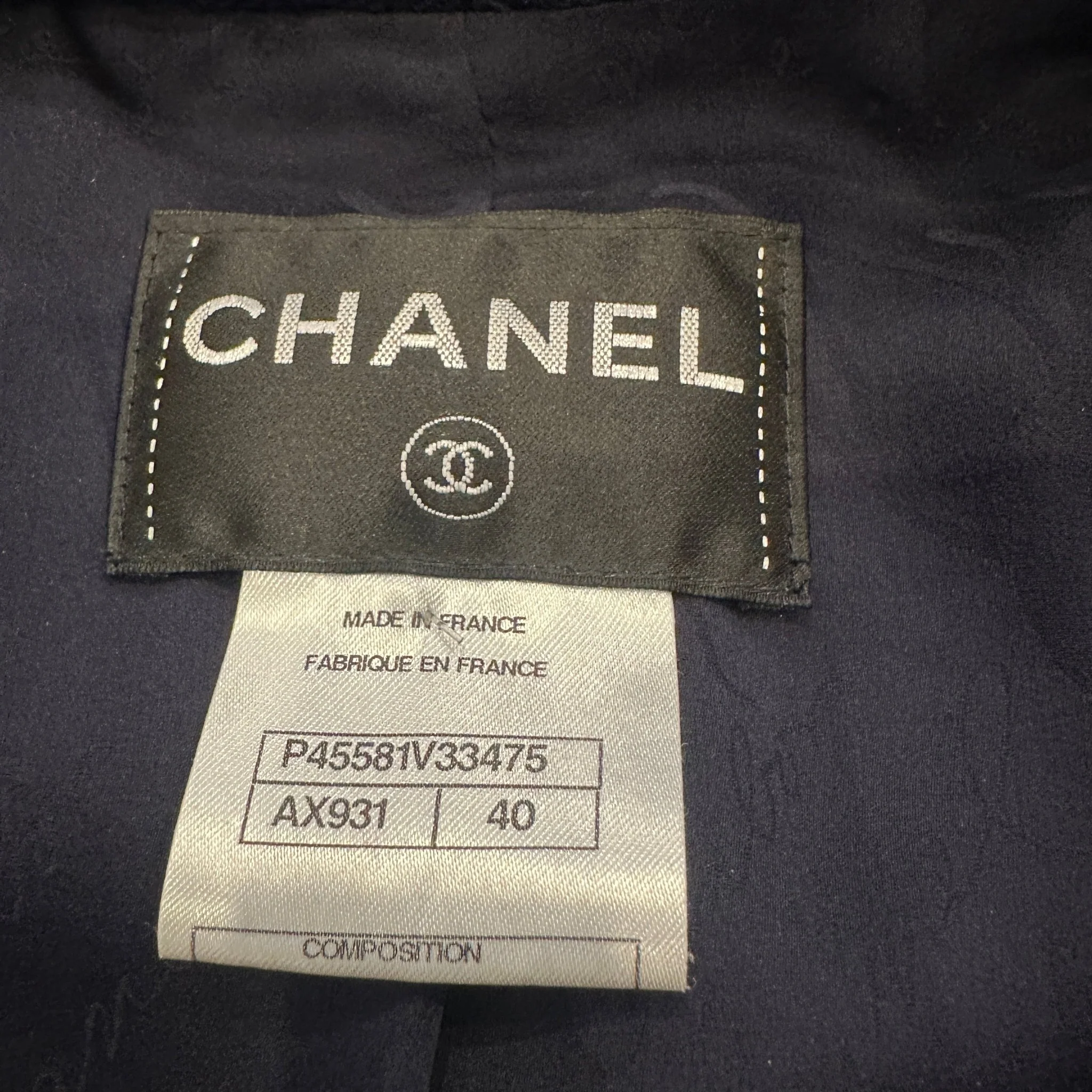 Chanel Navy Ribbed Long Line Jacket 2013 RTW Collection £5910 | Authentic Preloved - Image 5