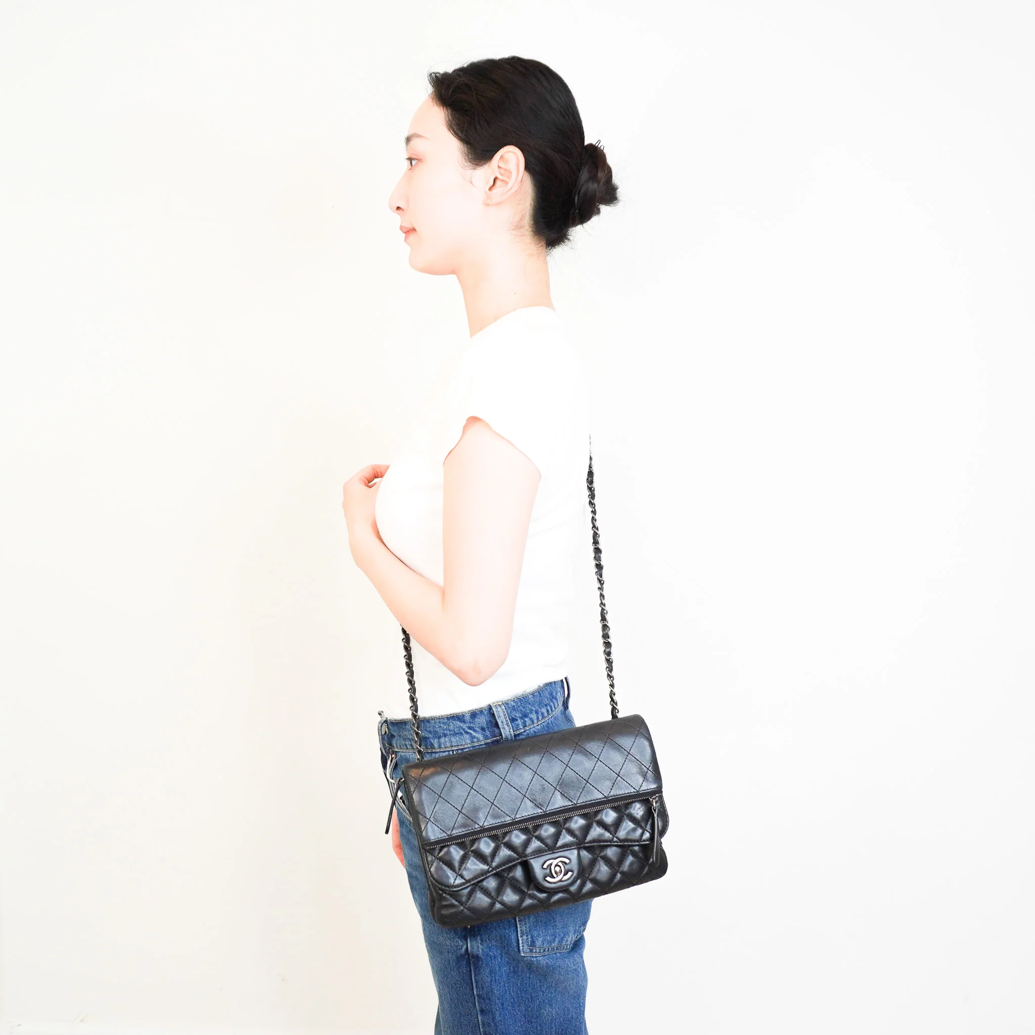 RARE Chanel Paris-Salzburg Zip Multi Flap Lambskin Bag | Authentic Preloved - Image 14