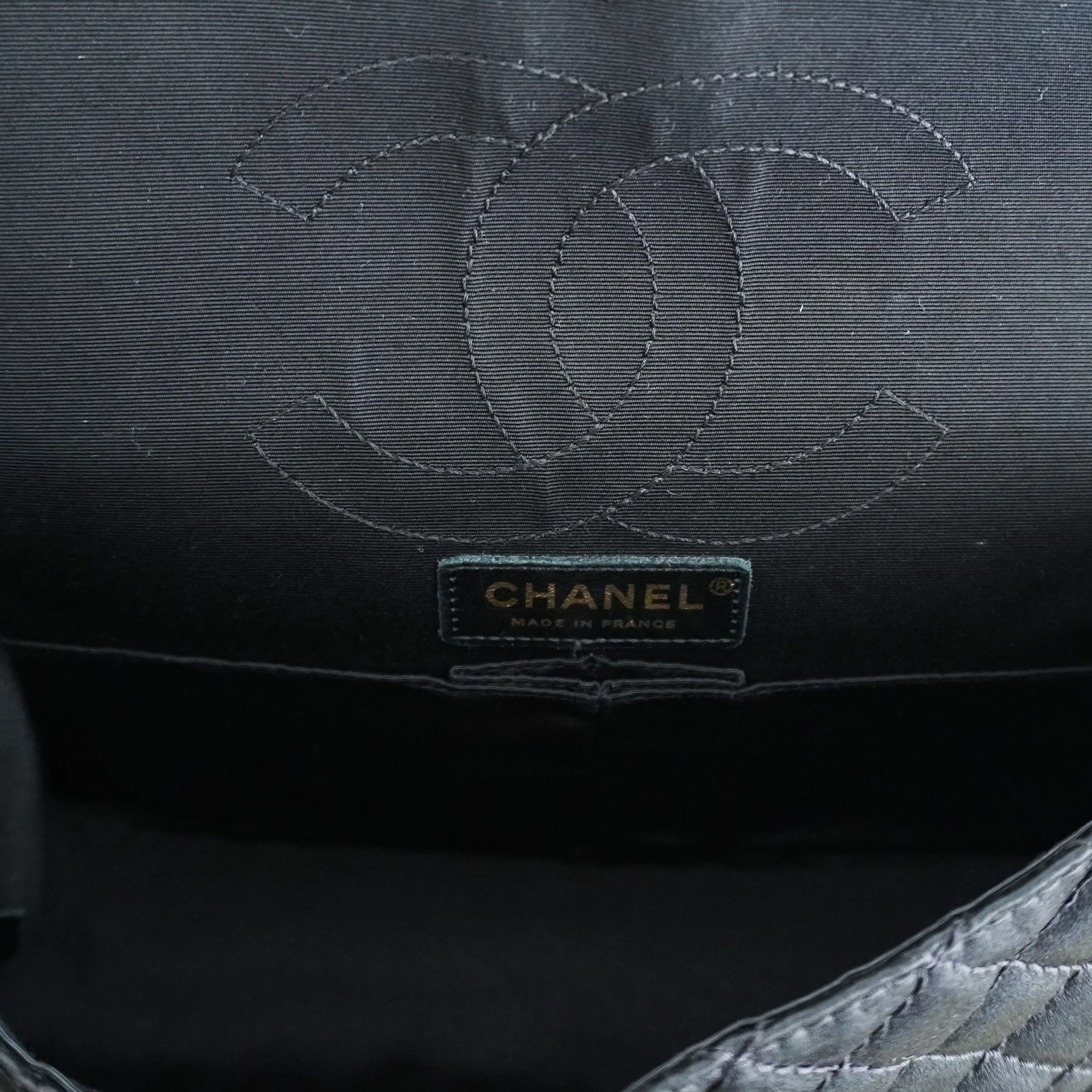 Chanel 2.55 Reissue Double Flap Bag in Black Satin with Aged Gold Hardware RRP £8850 | Authentic Preloved - Image 14