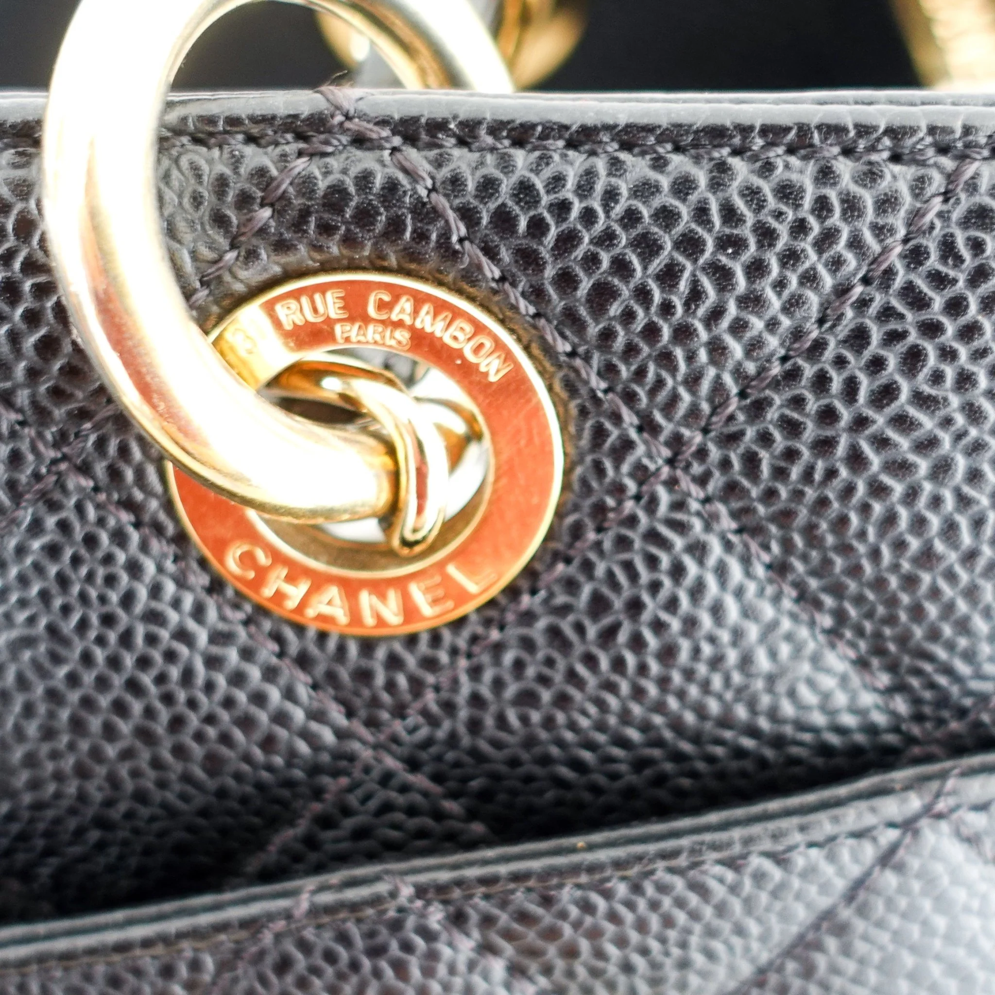 Chanel Black Quilted Caviar Timeless Grand Shopping Tote with Gold Hardware RRP £5K | Authentic Preloved - Image 10