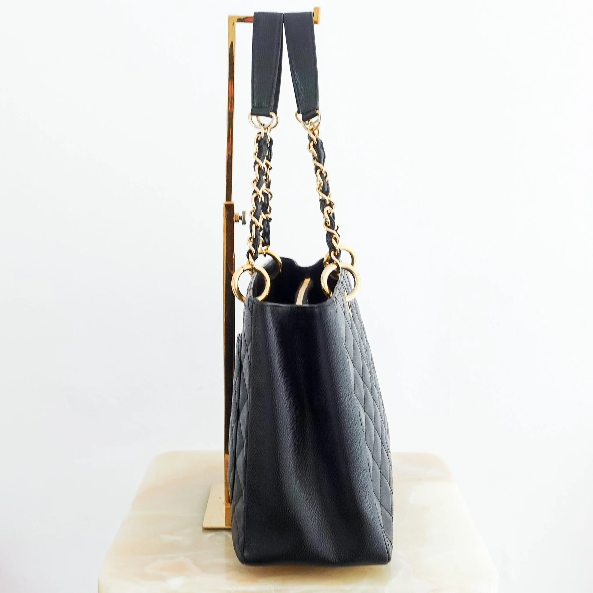 Chanel Black Quilted Caviar Timeless Grand Shopping Tote with Gold Hardware RRP £5K | Authentic Preloved - Image 2