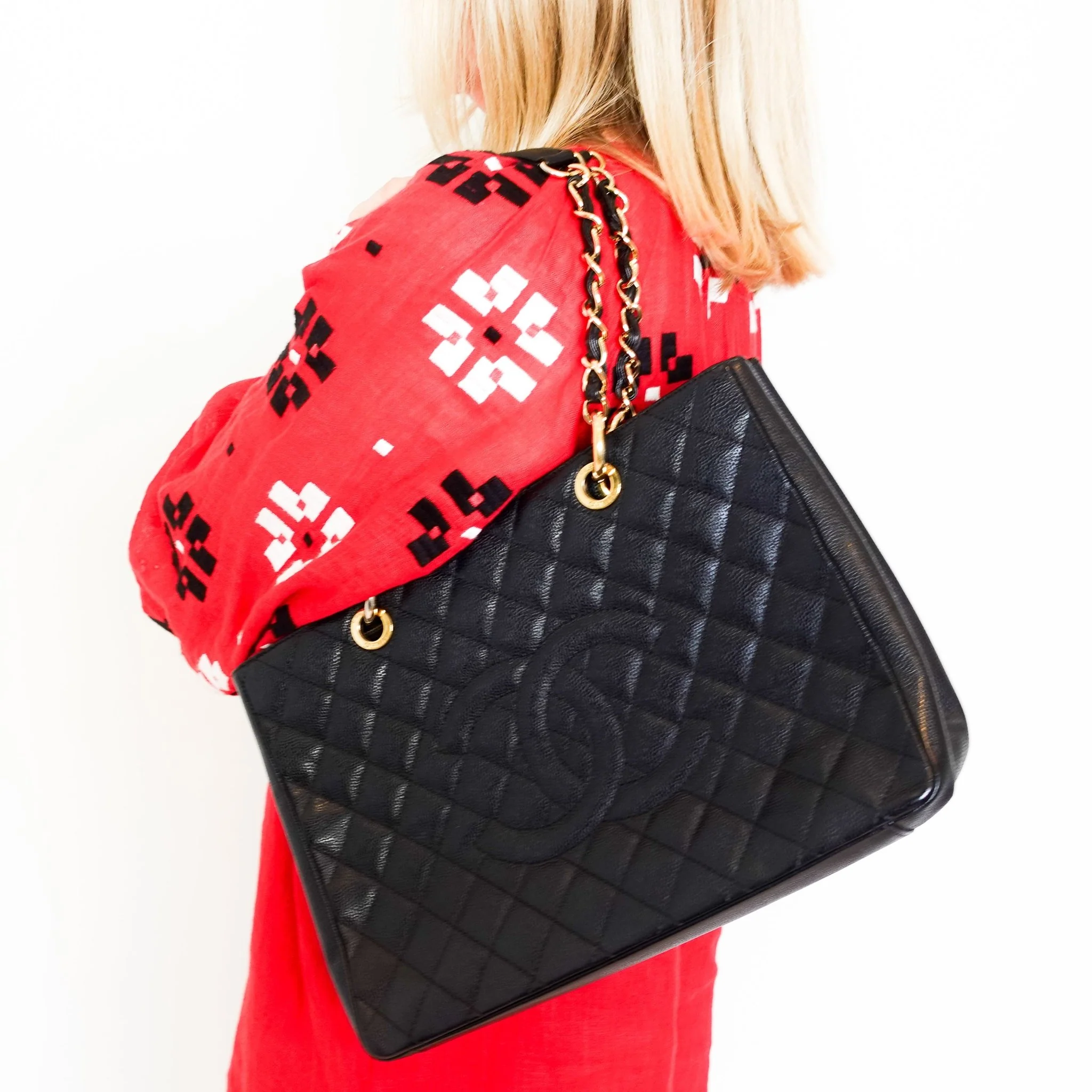 Chanel Black Quilted Caviar Timeless Grand Shopping Tote with Gold Hardware RRP £5K | Authentic Preloved - Image 5