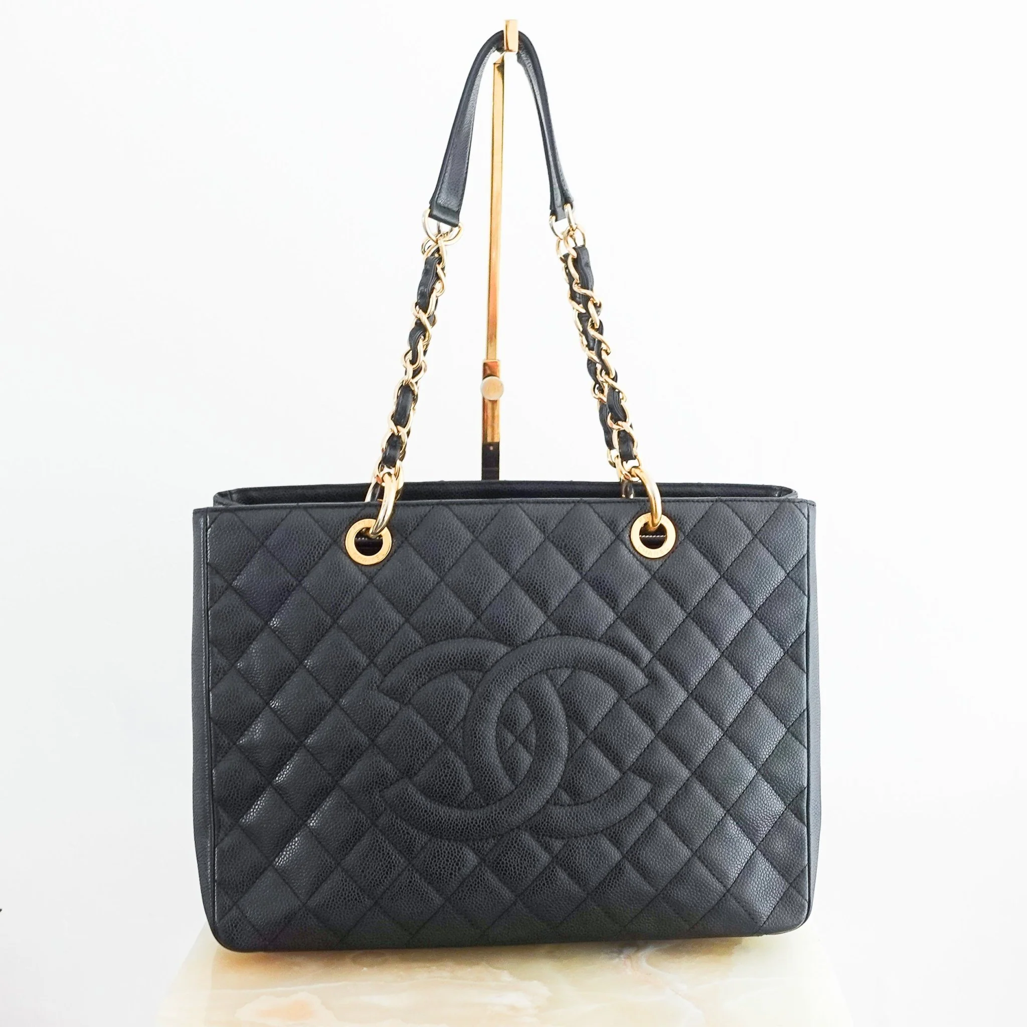 Chanel Black Quilted Caviar Timeless Grand Shopping Tote with Gold Hardware RRP £5K | Authentic Preloved - Image 7