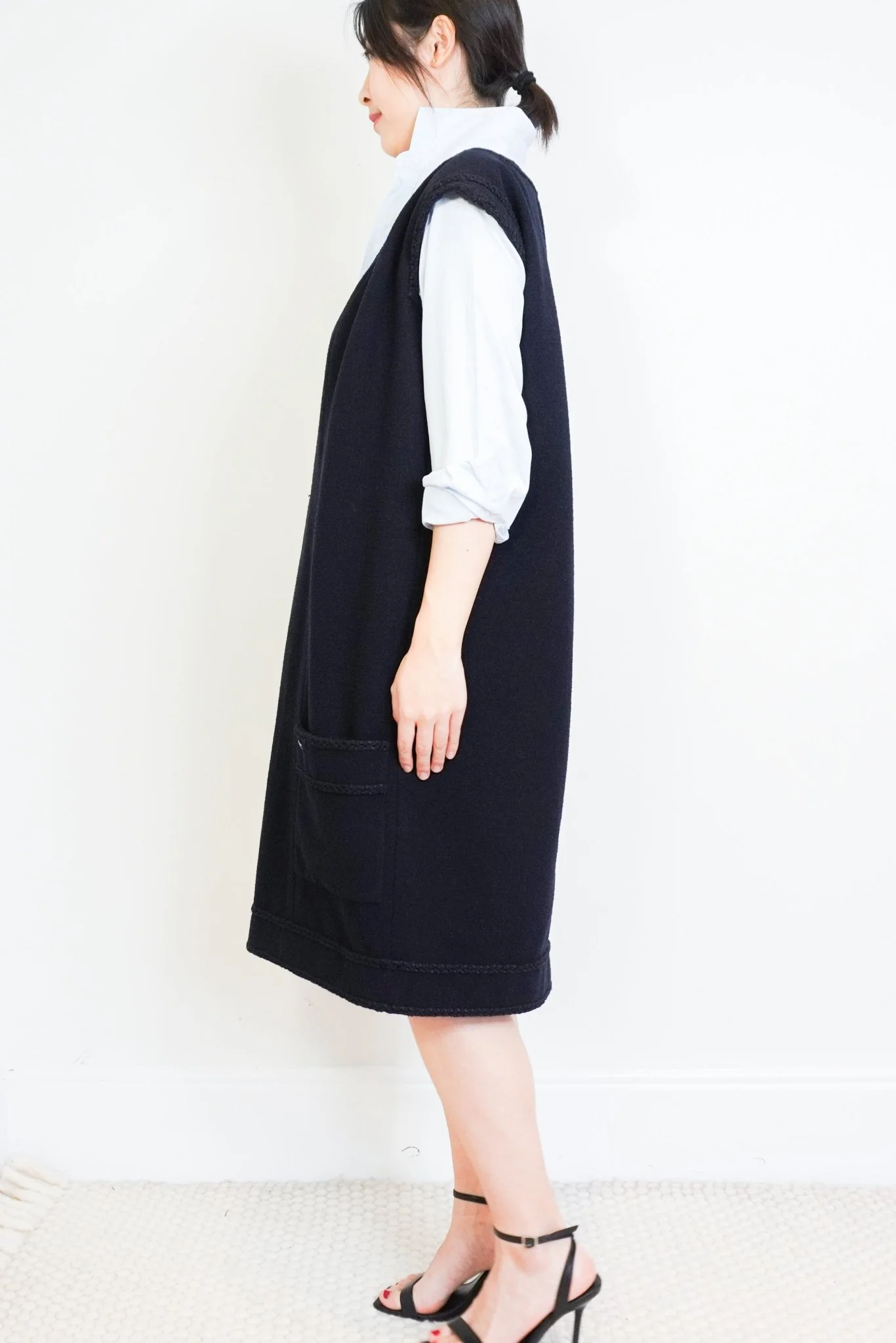 Chanel Silk Blend Navy Dress 08C from 2008 Cruise collection RRP £1200 | Authentic Preloved - Image 3