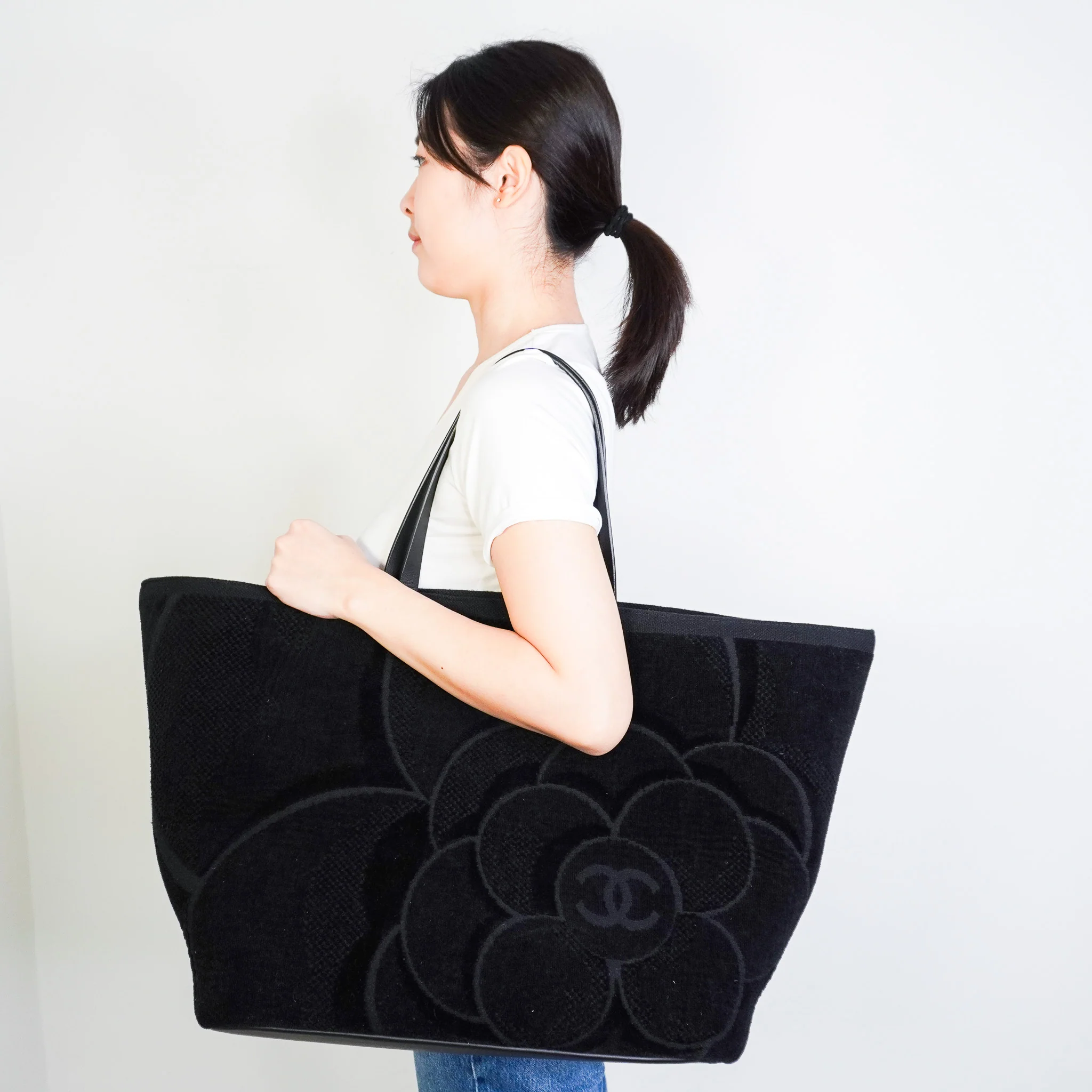 Chanel Terry Cloth Camellia Tote | Authentic Preloved - Image 9