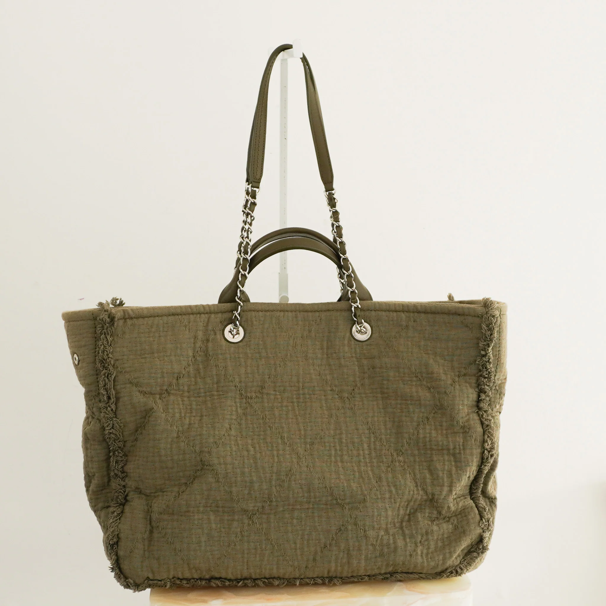 Chanel Deauville Tote on Khaki RRP £3800 | Authentic Preloved - Image 3