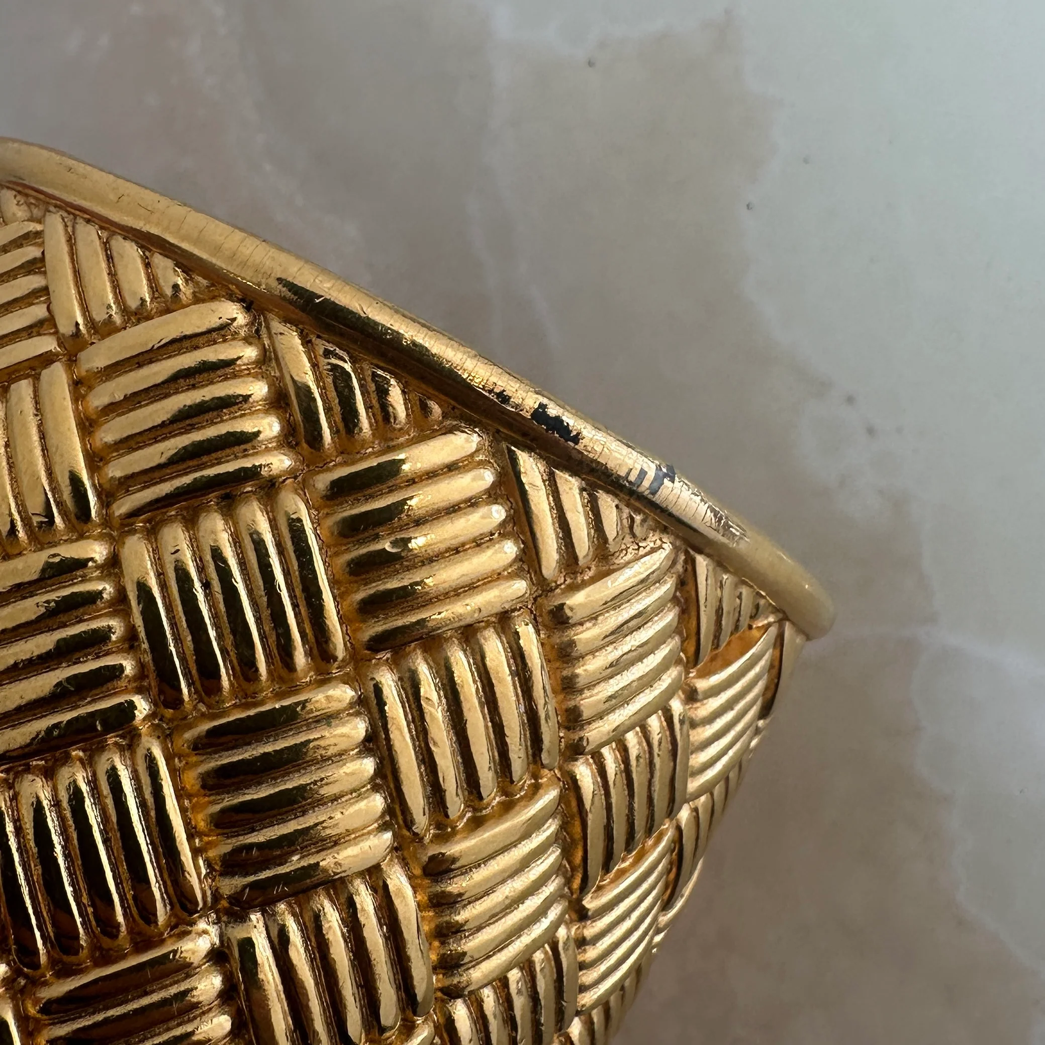 Chanel Vintage Embossed Interwoven Gold Plated Bangle RRP £1800 | Authentic Preloved FINAL SALE - Image 10