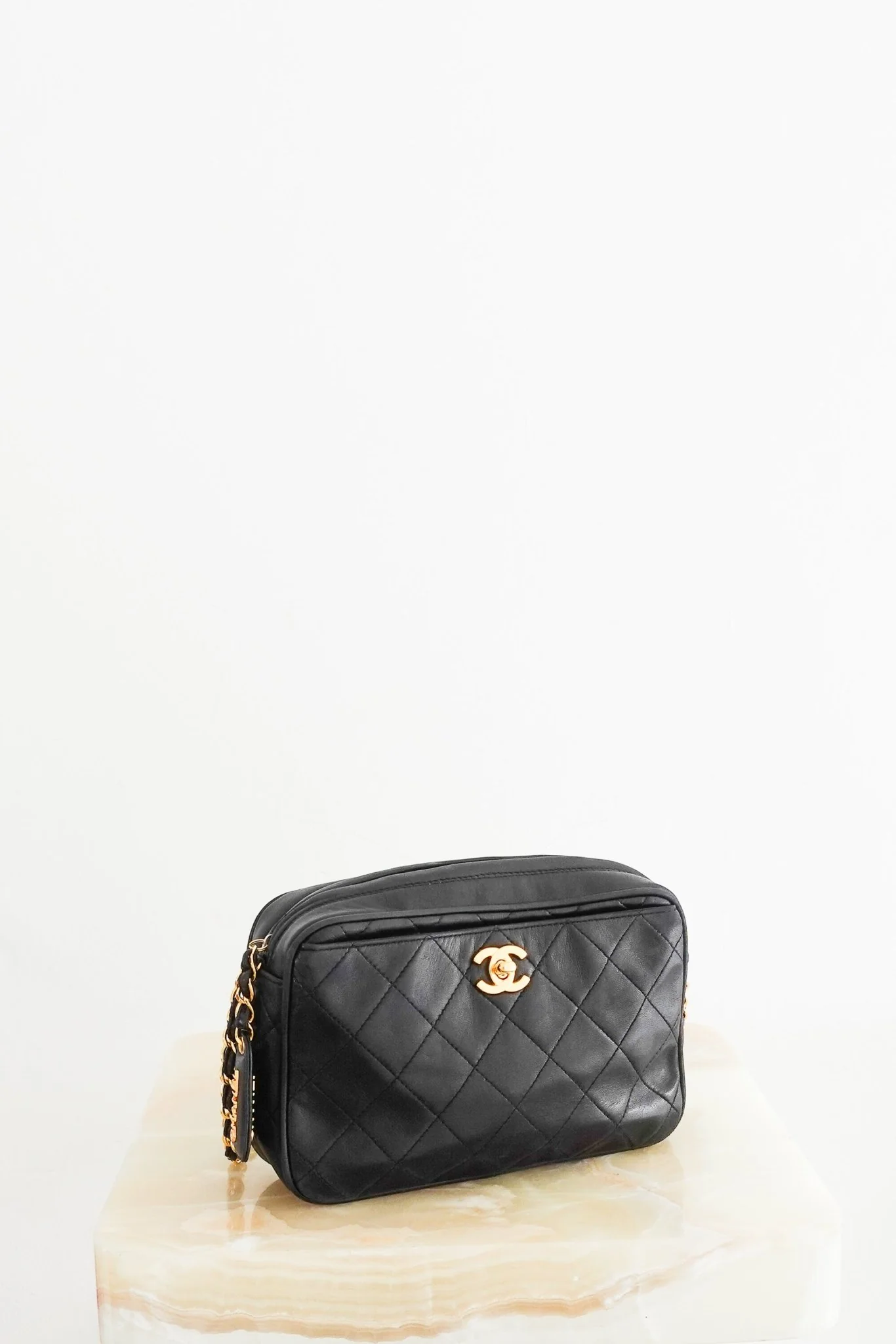 Chanel Vintage Quilted Black Lambskin CC Camera Bag RRP £5,000 | Authentic Preloved