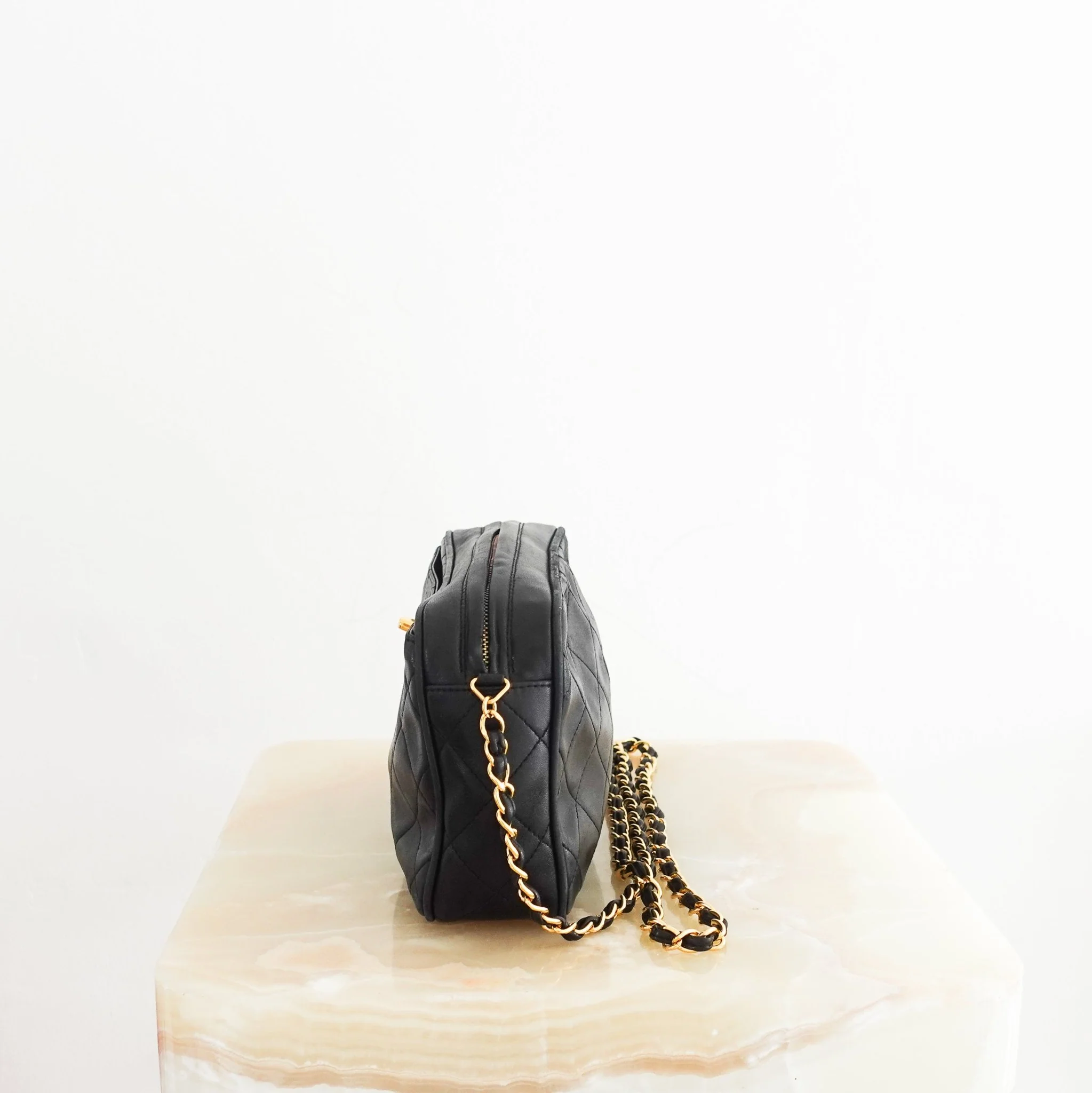 Chanel Vintage Quilted Black Lambskin CC Camera Bag RRP £5,000 | Authentic Preloved - Image 4