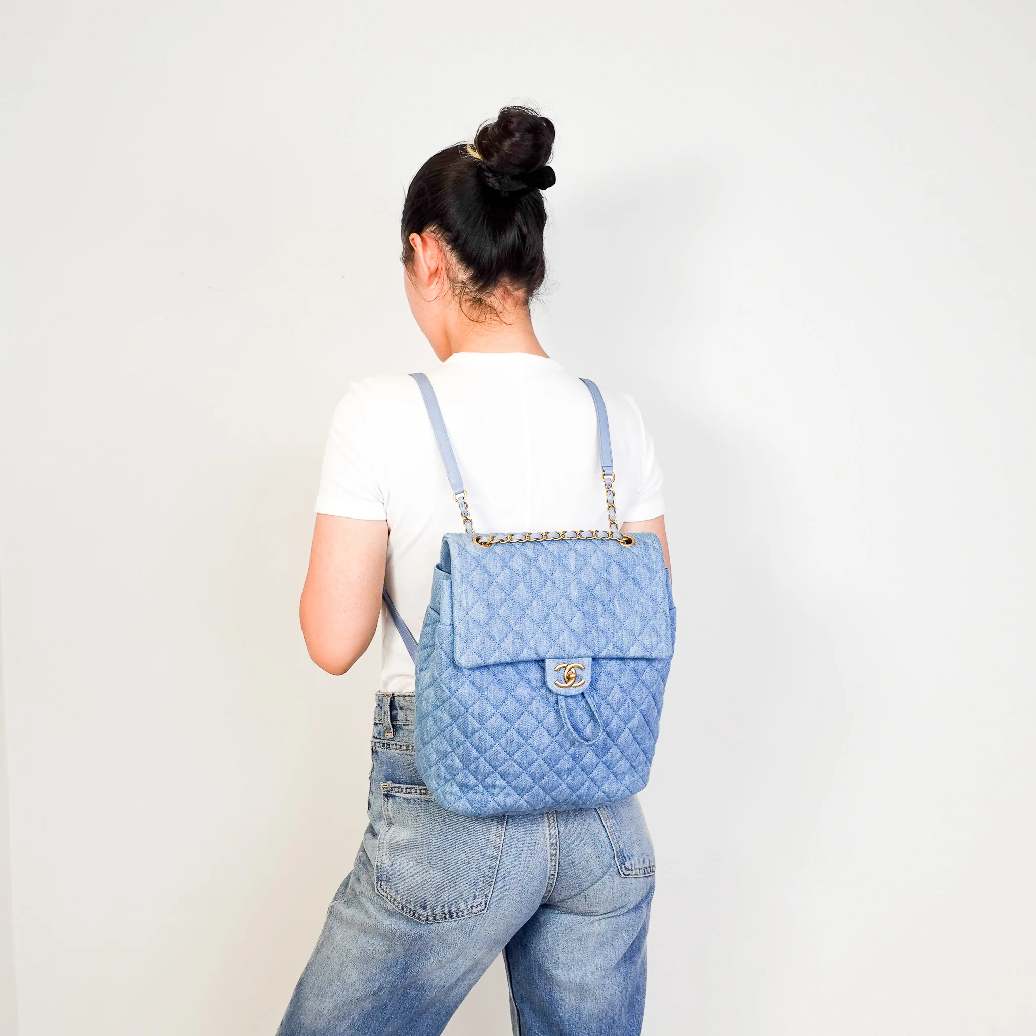 Chanel Washed Denim Quilted Large Urban Spirit Backpack | Authentic Preloved - Image 11
