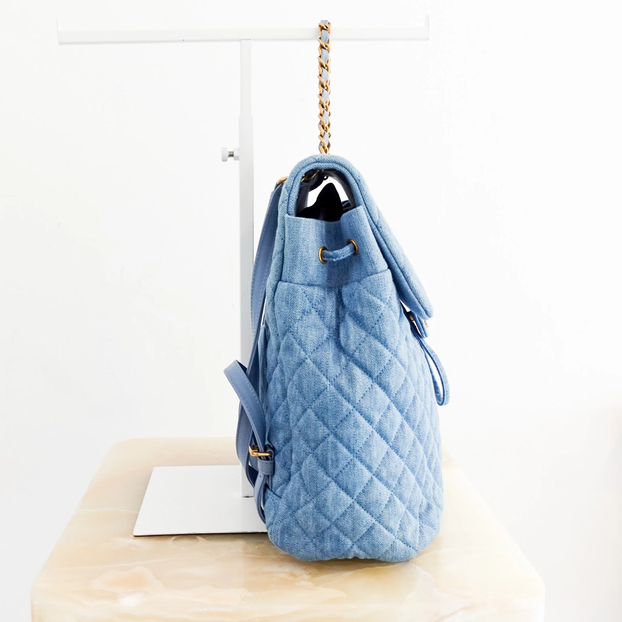 Chanel Washed Denim Quilted Large Urban Spirit Backpack | Authentic Preloved - Image 3