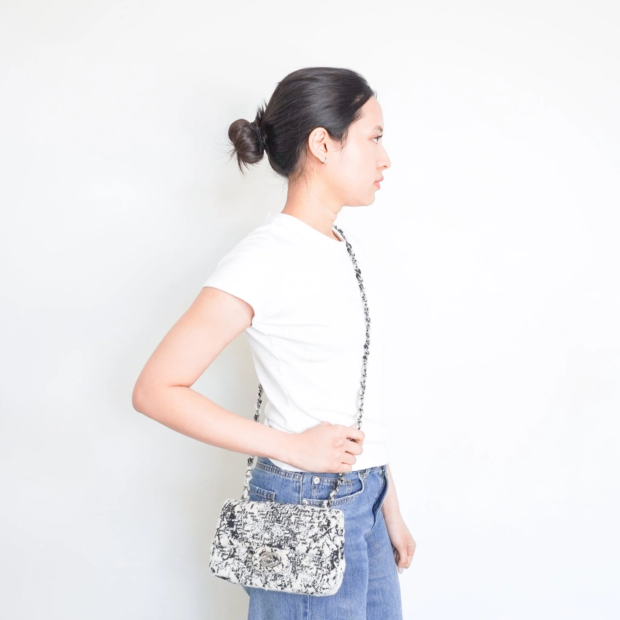 Chanel White & Black Tweed Single Flap Small Box Bag RRP £4800 | Authentic Preloved - Image 14
