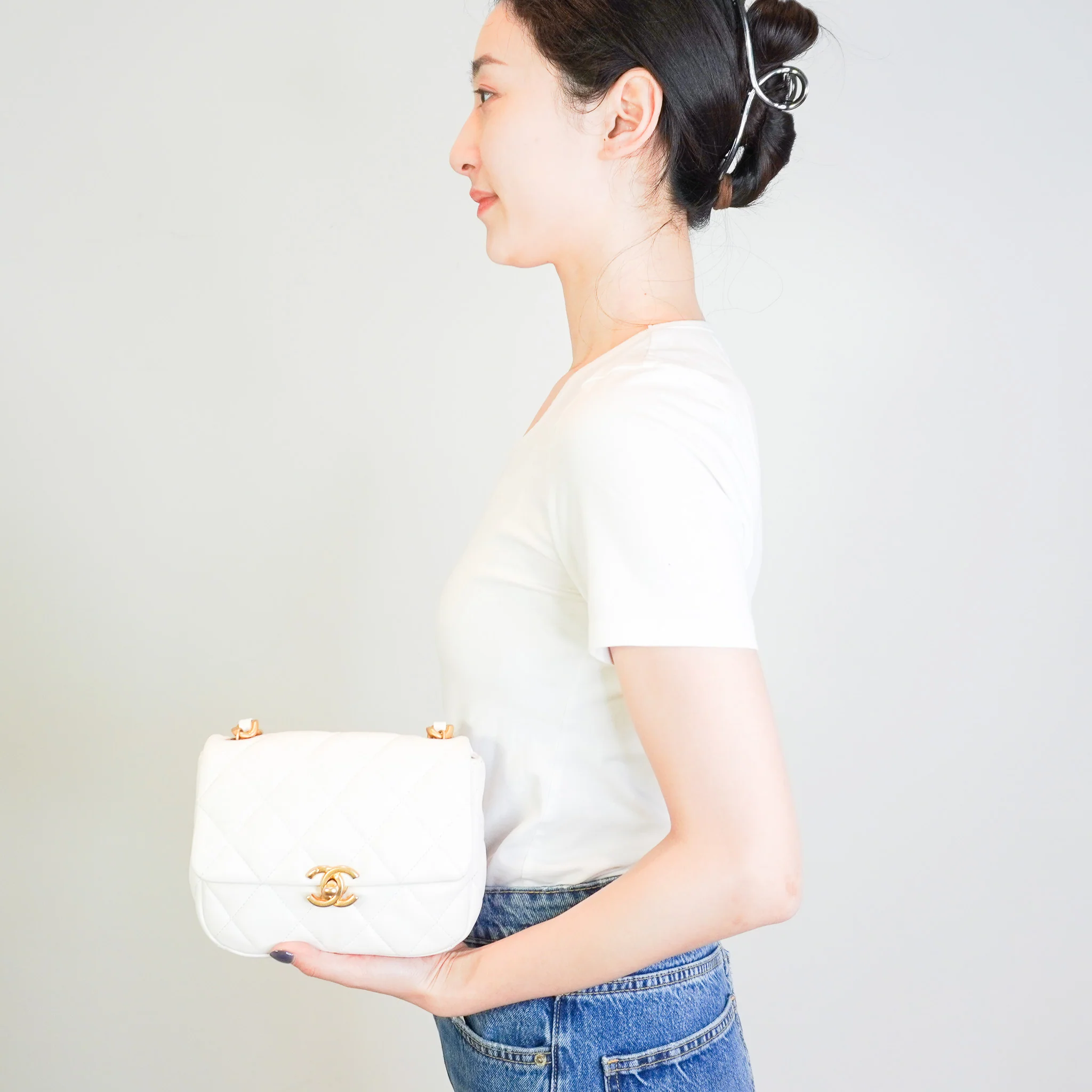 Chanel Mini White Lambskin Flap Bag RRP £4690 | Authentic Preloved - Image 13