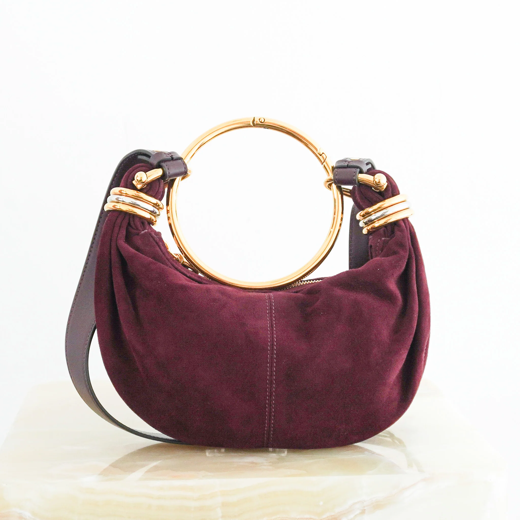 Chloe Bracelet Leather-Trimmed Suede Bag RRP£1,850| Authentic Preloved - Image 3