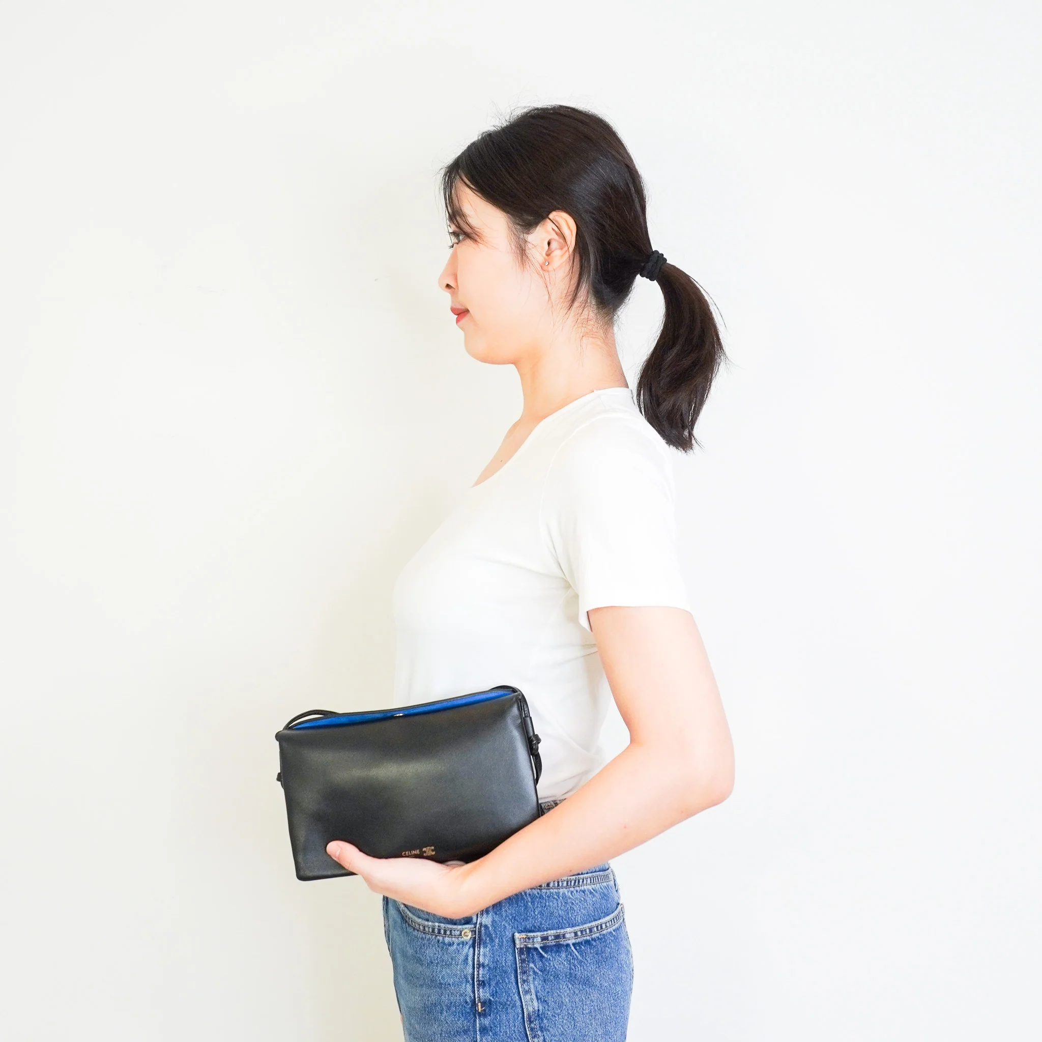 CURRENT SEASON Celine Trio Lambskin Bag in Black RRP £1150 | Authentic Preloved - Image 9