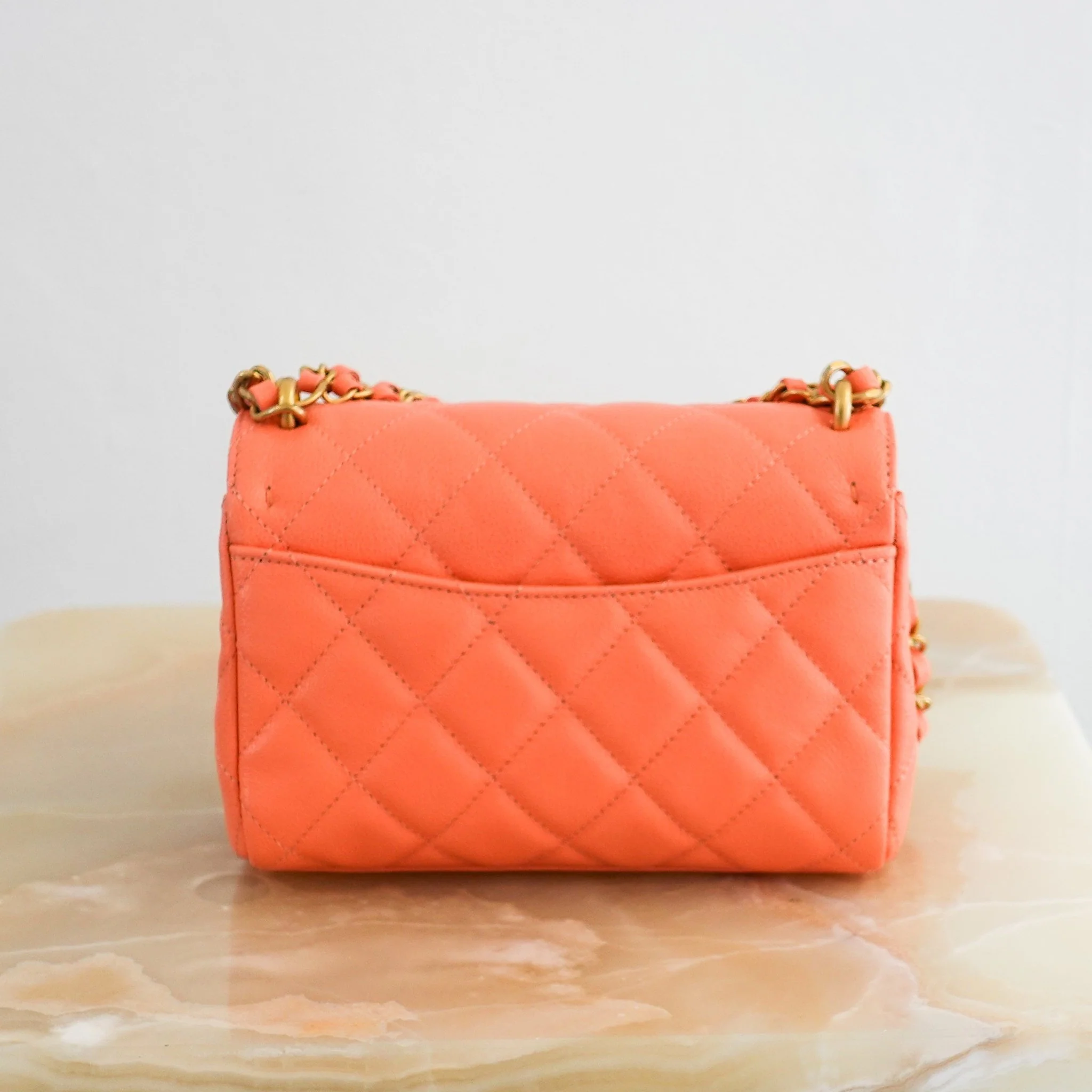Current Season Chanel Mini Flap bag in light Orange RRP £4780 | Authentic Preloved - Image 5