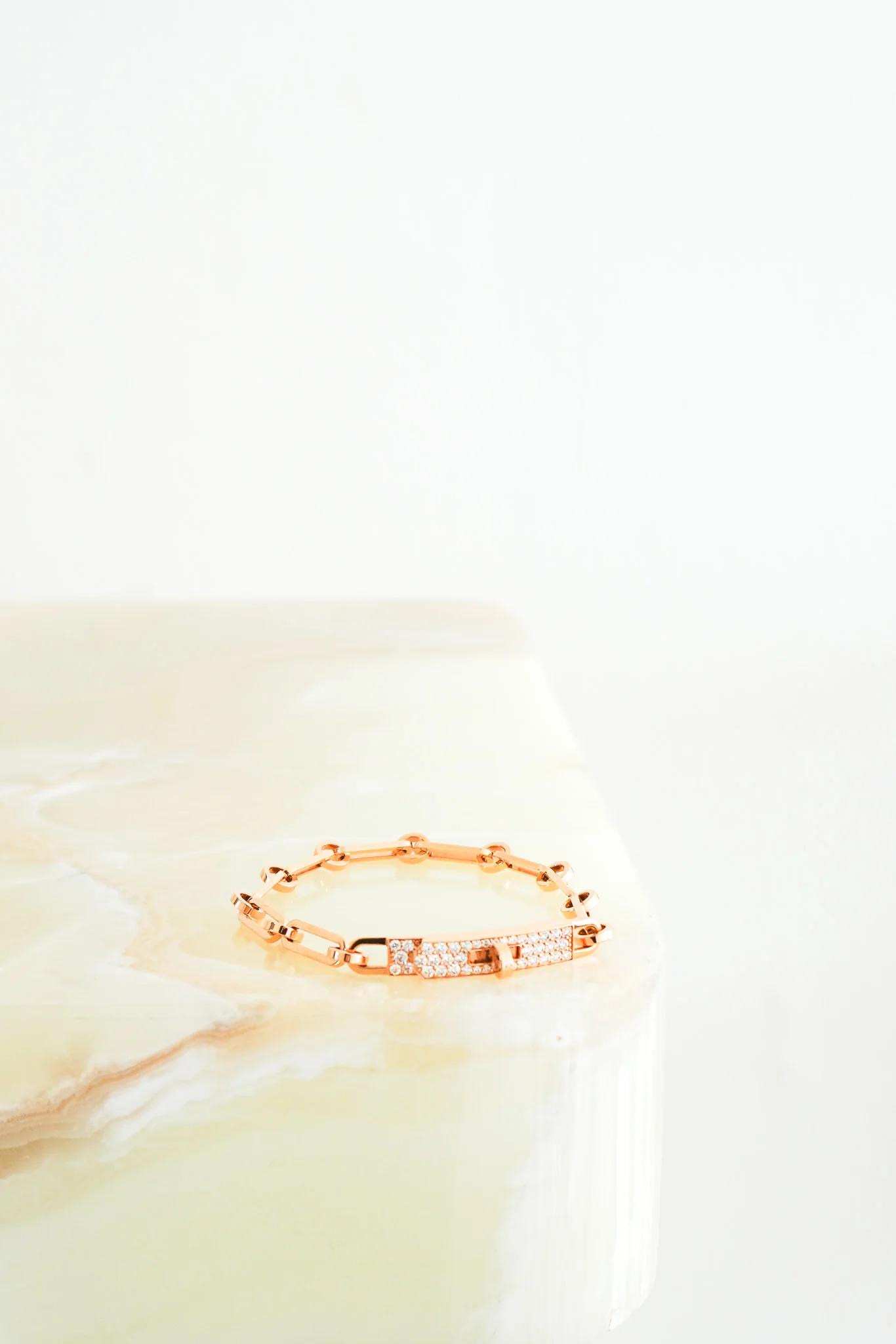 CURRENT SEASON Hermes Kelly Chaine Rose Gold and Diamonds Bracelet RRP £9710 | Authentic Preloved FINAL SALE