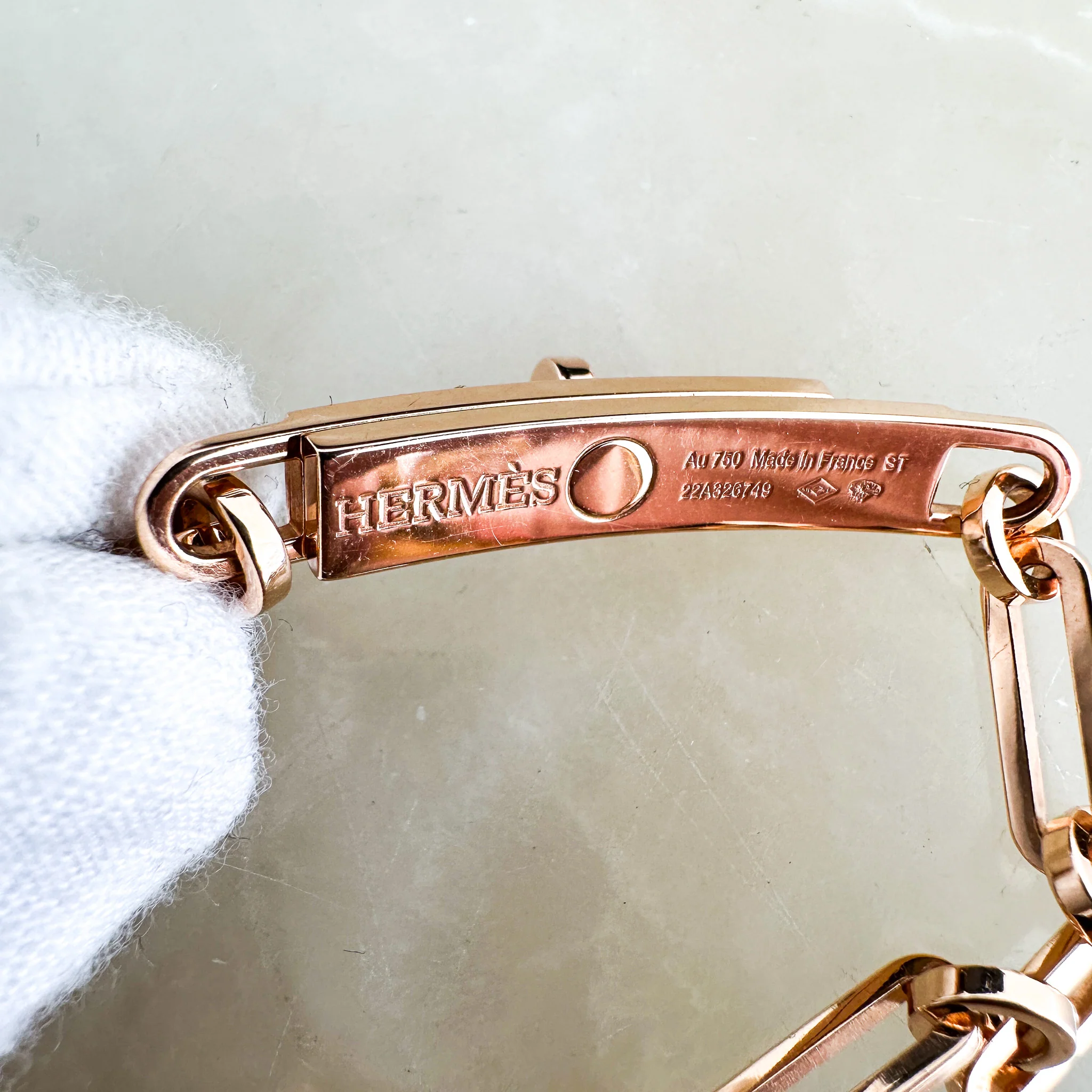 CURRENT SEASON Hermes Kelly Chaine Rose Gold and Diamonds Bracelet RRP £9710 | Authentic Preloved FINAL SALE - Image 4