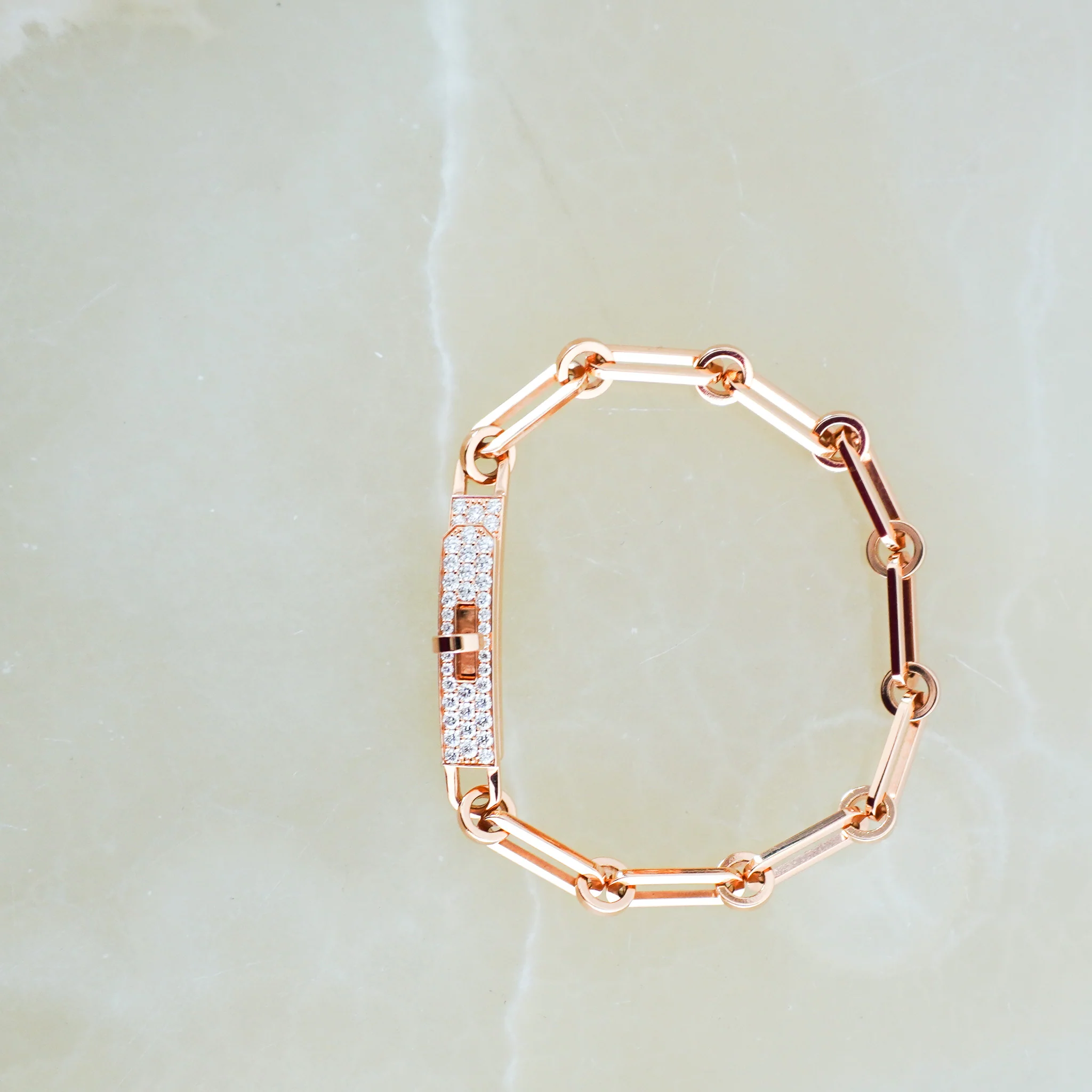 CURRENT SEASON Hermes Kelly Chaine Rose Gold and Diamonds Bracelet RRP £9710 | Authentic Preloved FINAL SALE - Image 6