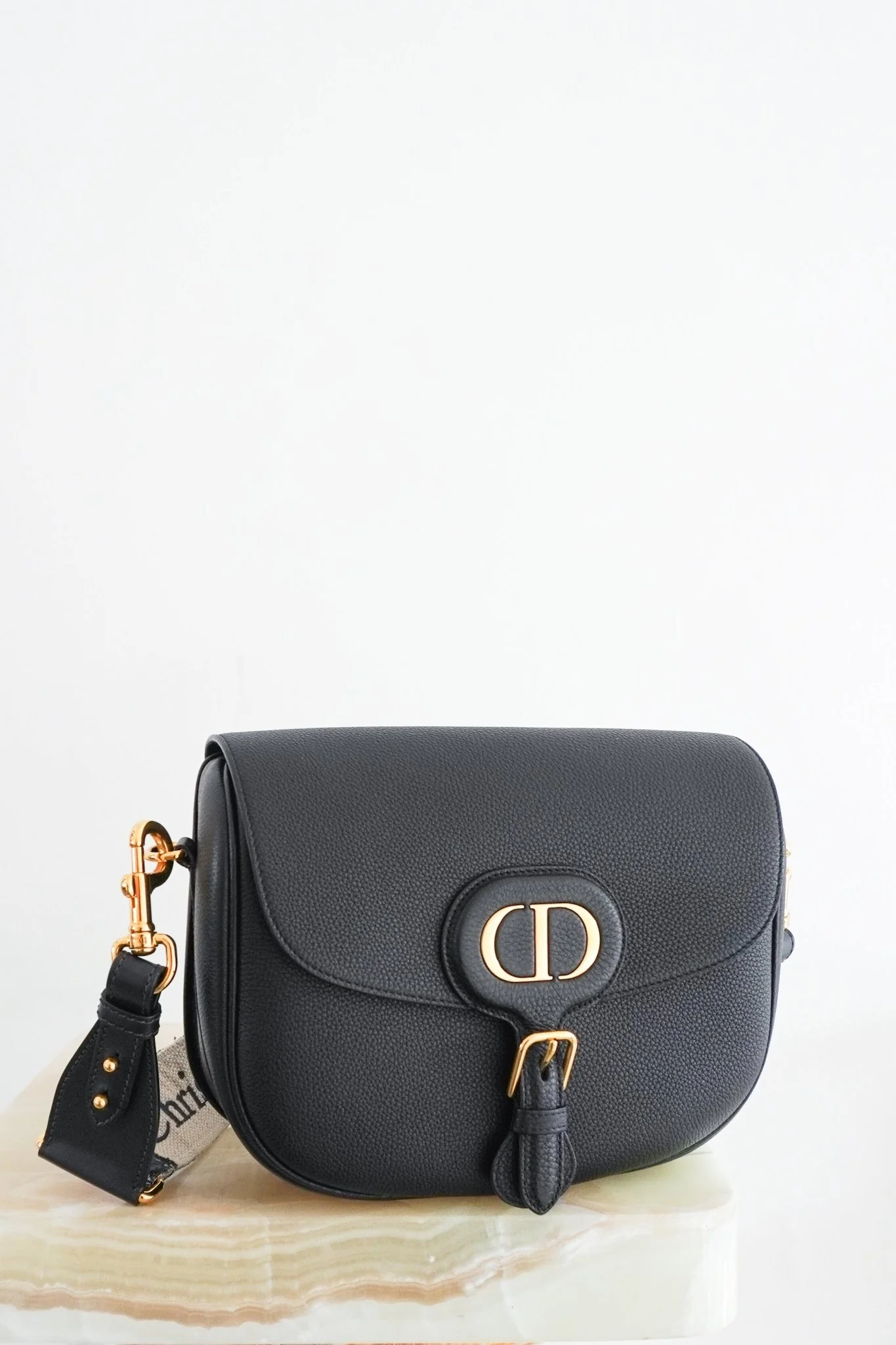 Dior Black Large Bobby Bag in Grained Calfskin RRP £3250 | Authentic Preloved