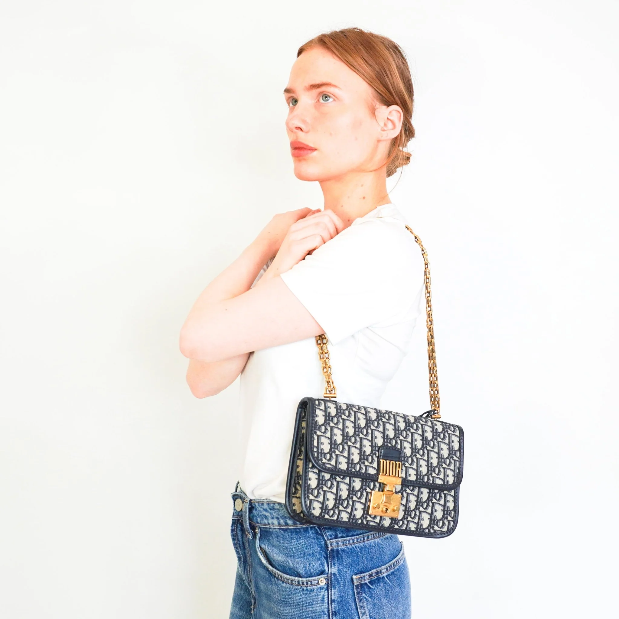 Dior Blue Oblique Canvas Dioraddict Medium Flap Bag RRP £2900 | Authentic Preloved - Image 11