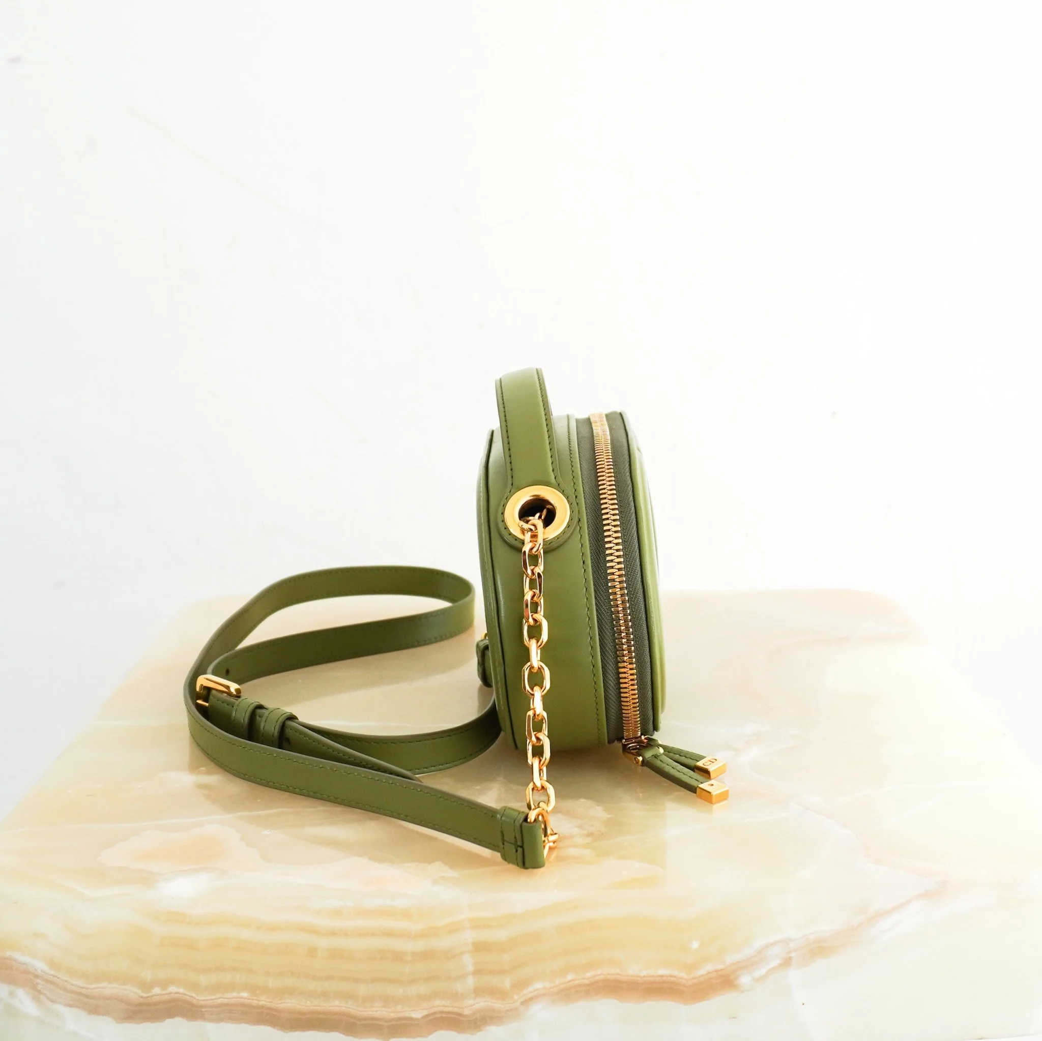 Dior Green Peyote Signature Pouch in Calfskin RRP £1950 | Authentic Preloved - Image 2