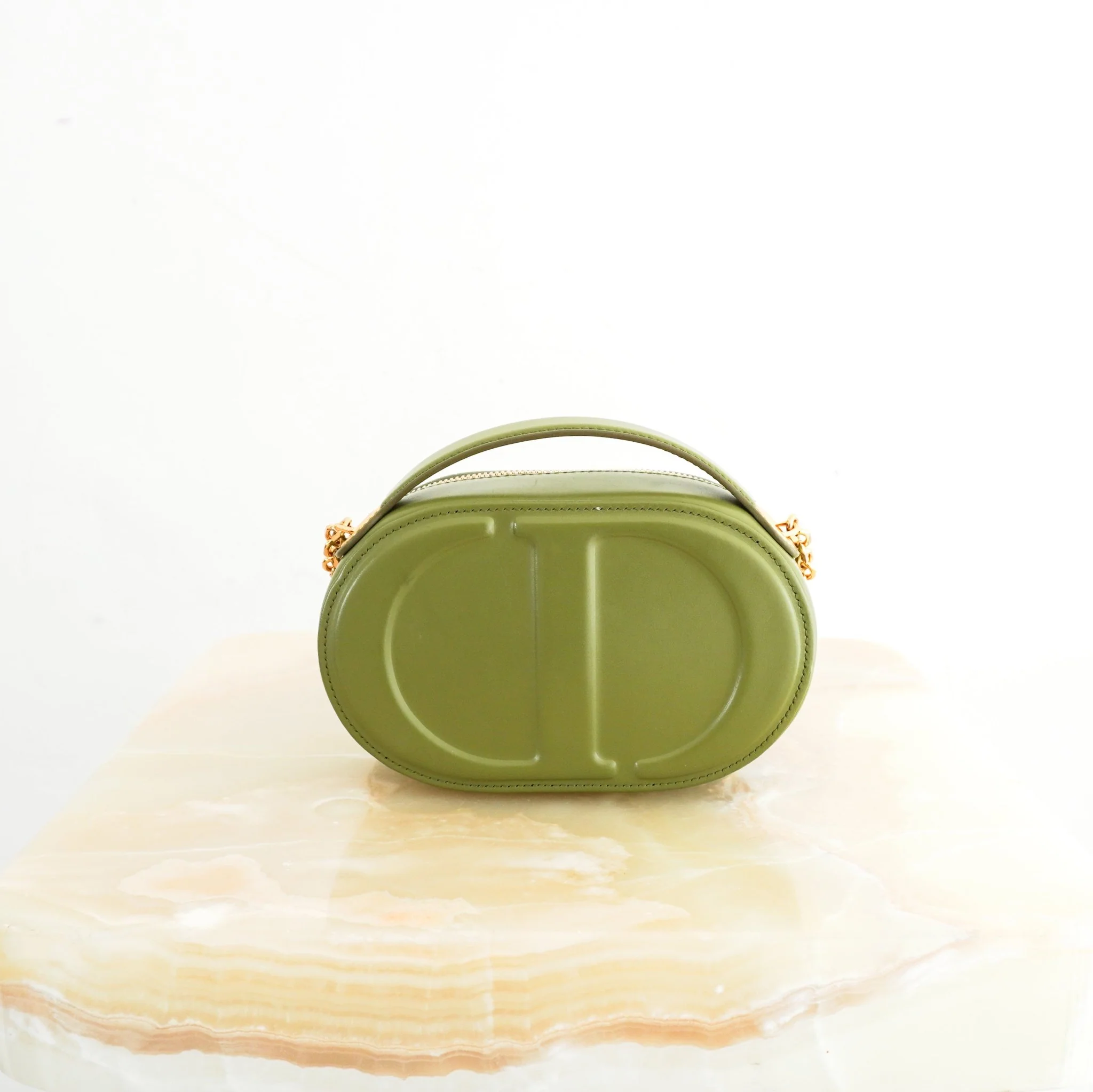 Dior Green Peyote Signature Pouch in Calfskin RRP £1950 | Authentic Preloved - Image 3