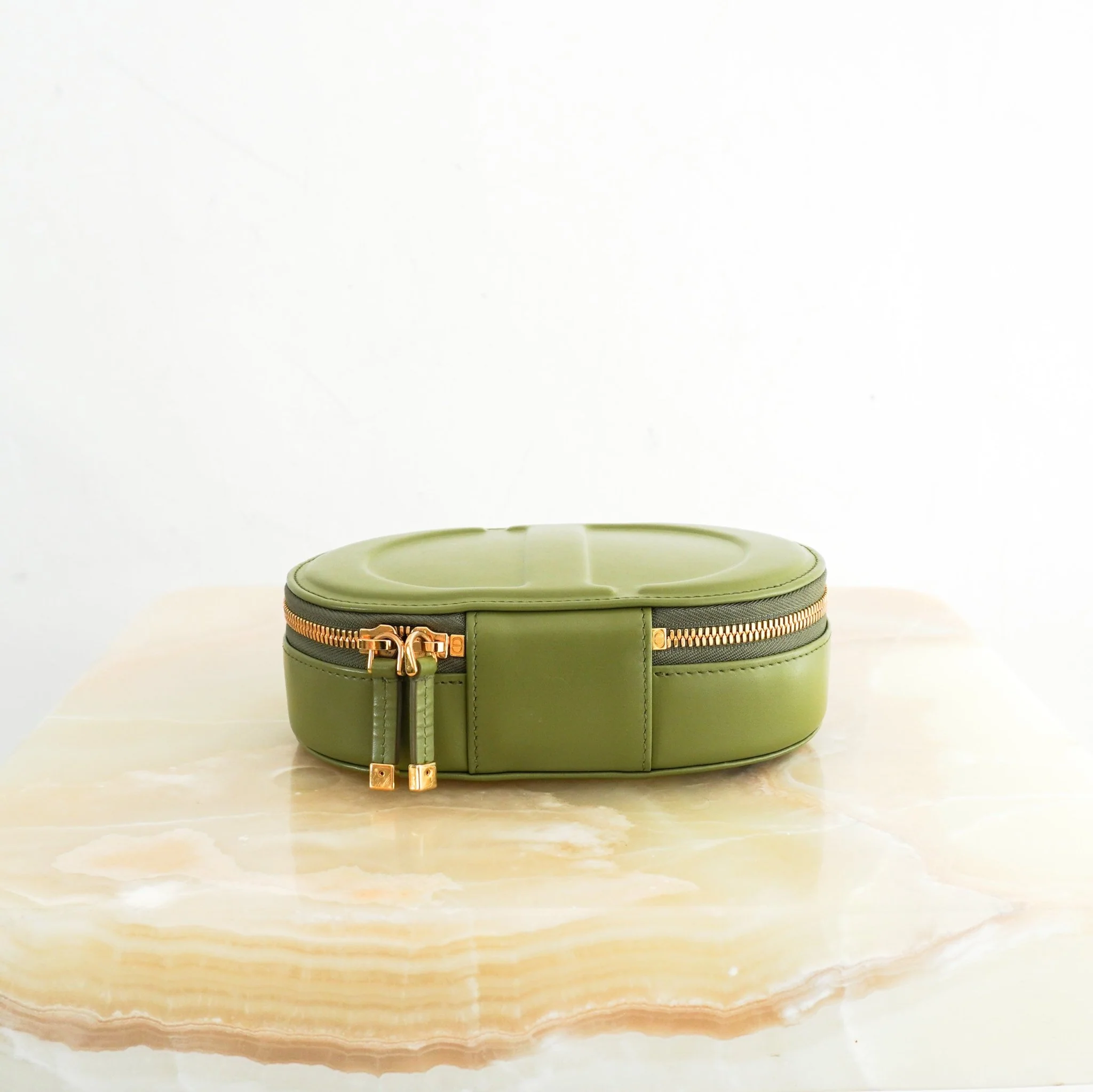Dior Green Peyote Signature Pouch in Calfskin RRP £1950 | Authentic Preloved - Image 4