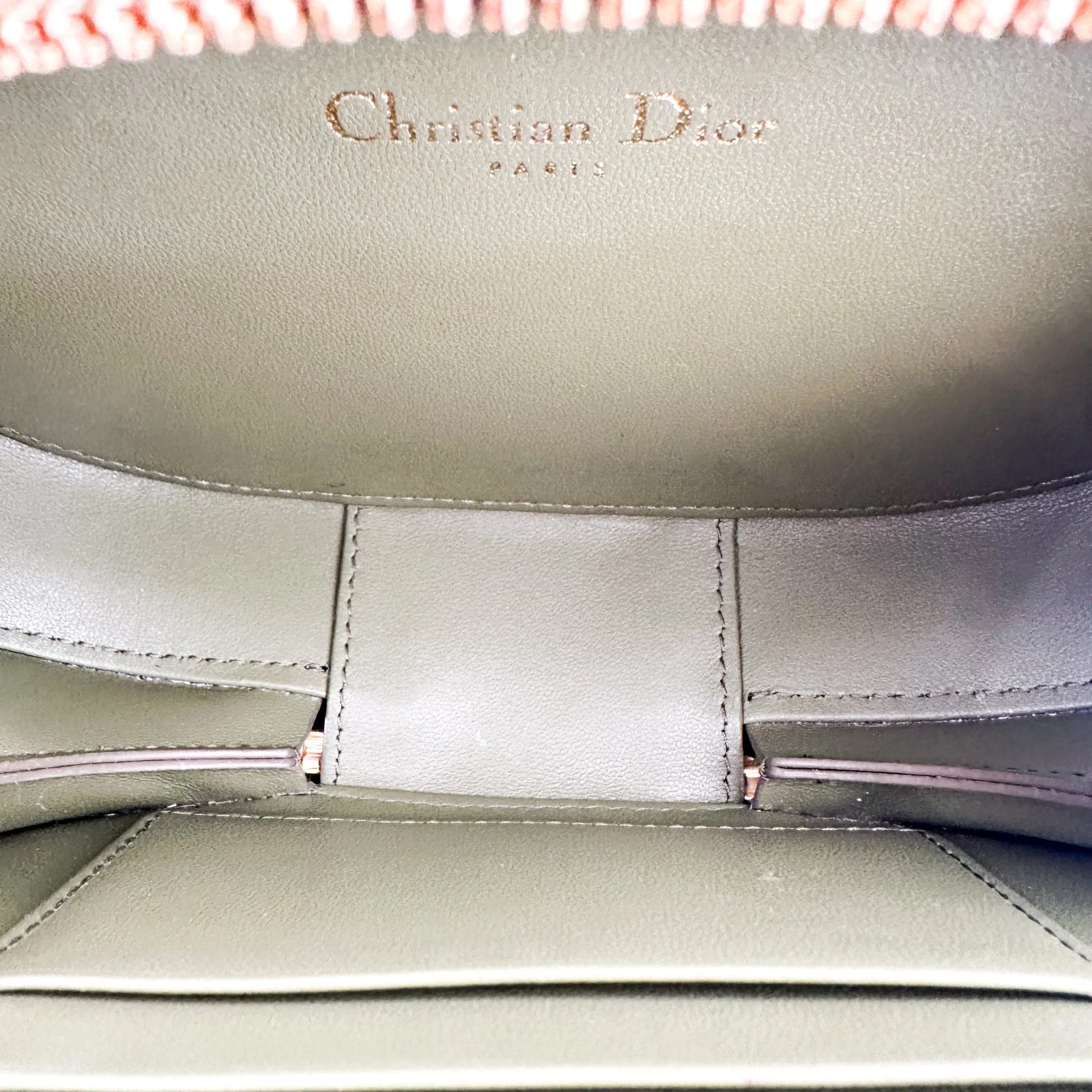 Dior Green Peyote Signature Pouch in Calfskin RRP £1950 | Authentic Preloved - Image 8