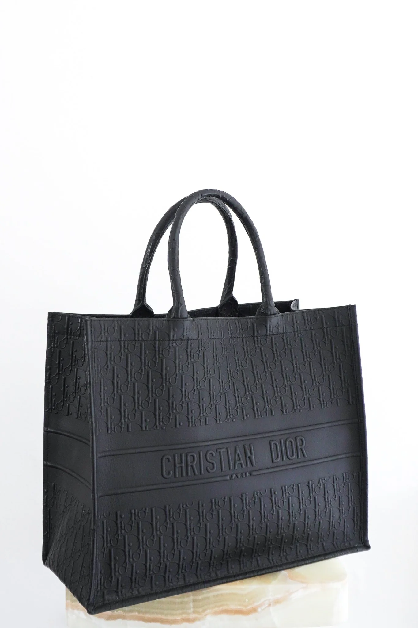 Dior Large Leather Book Tote in Black RRP £3000 | Authentic Preloved