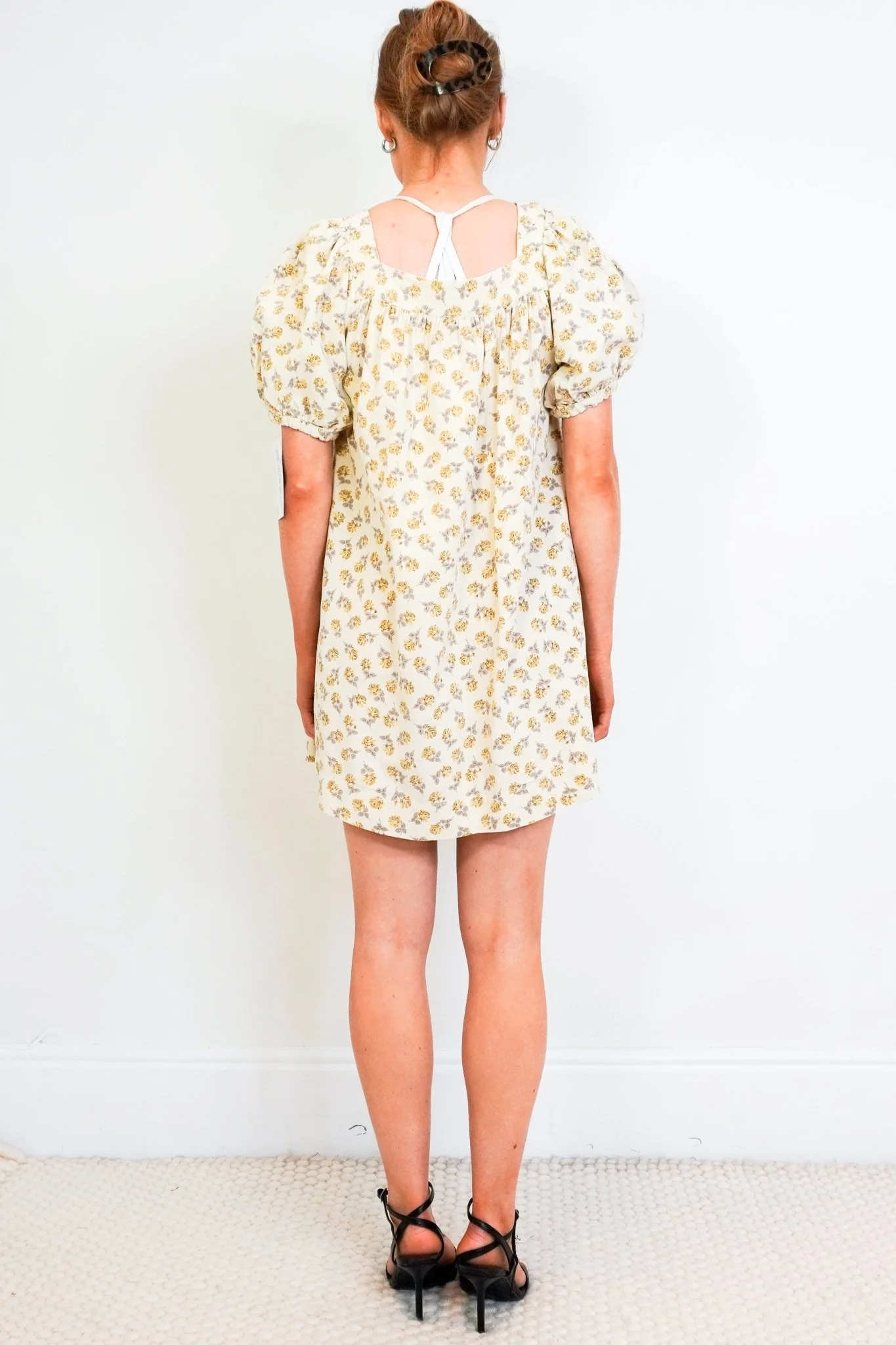 Doen Yellow Cottage Garden Floral Mini Dress RRP £350 |FINAL SALE Authentic & Preloved - Image 3