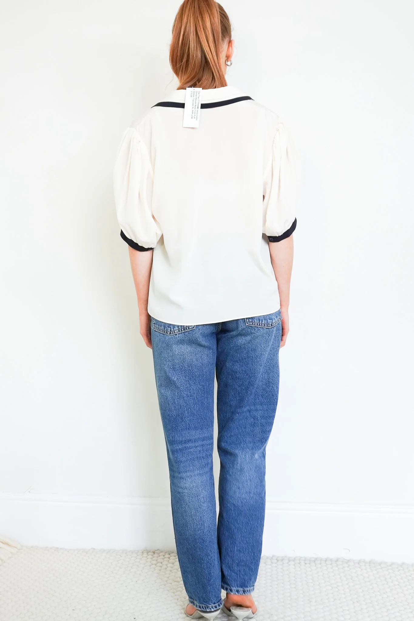 Frame Silk Ivory Sailor Collar Blouse RRP £280 | Authentic Preloved - Image 3