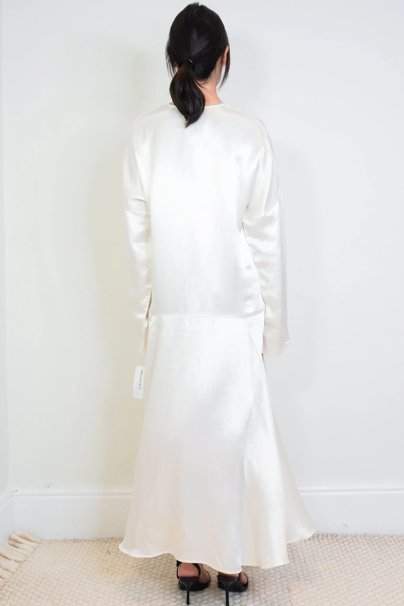 Georgia Alice Belted Cream Satin Kaftan RRP £395 | Authentic Preloved-OUTLET NO RETURNS - Image 3