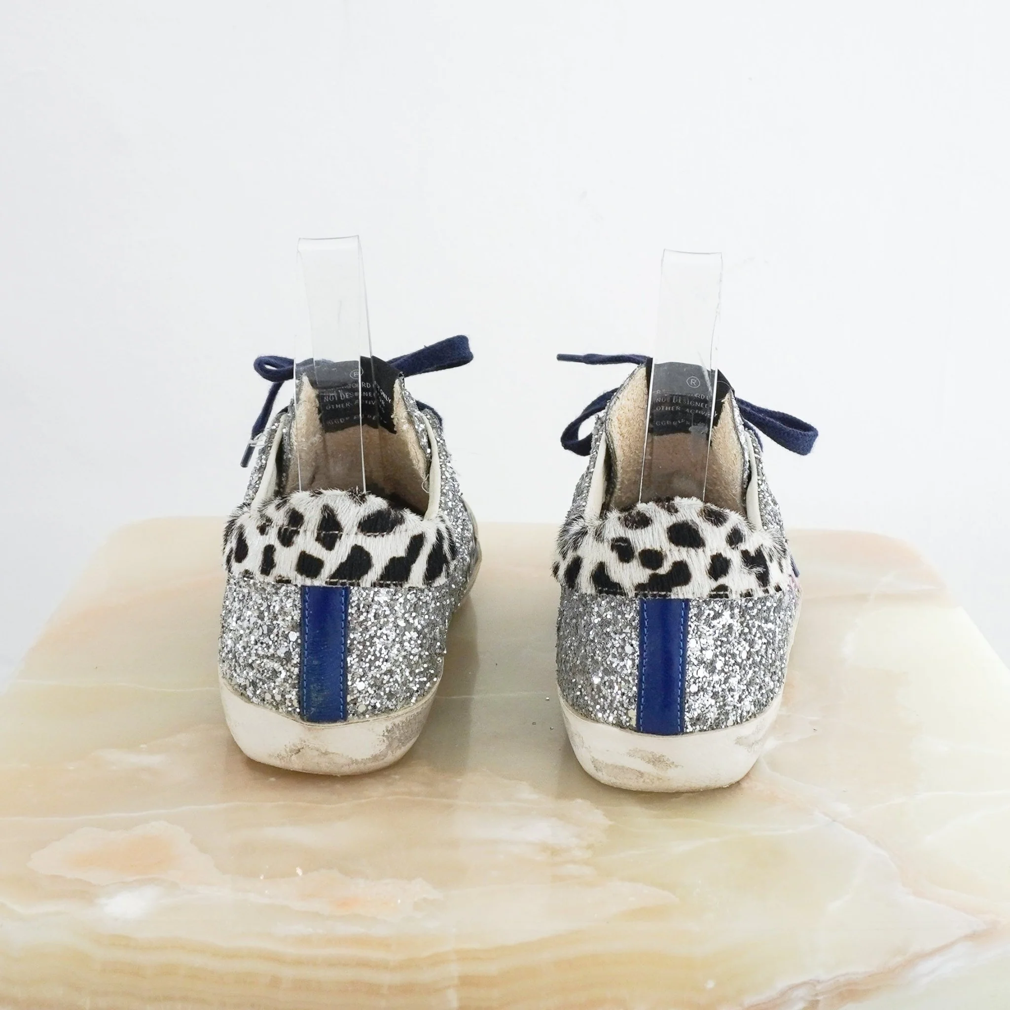 Golden Goose Super Star Silver Sequin Trainers RRP £513 | Authentic Preloved - Image 3