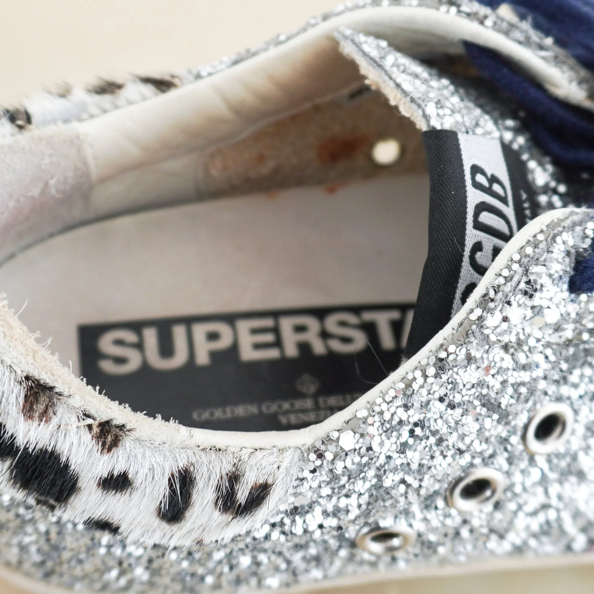 Golden Goose Super Star Silver Sequin Trainers RRP £513 | Authentic Preloved - Image 6