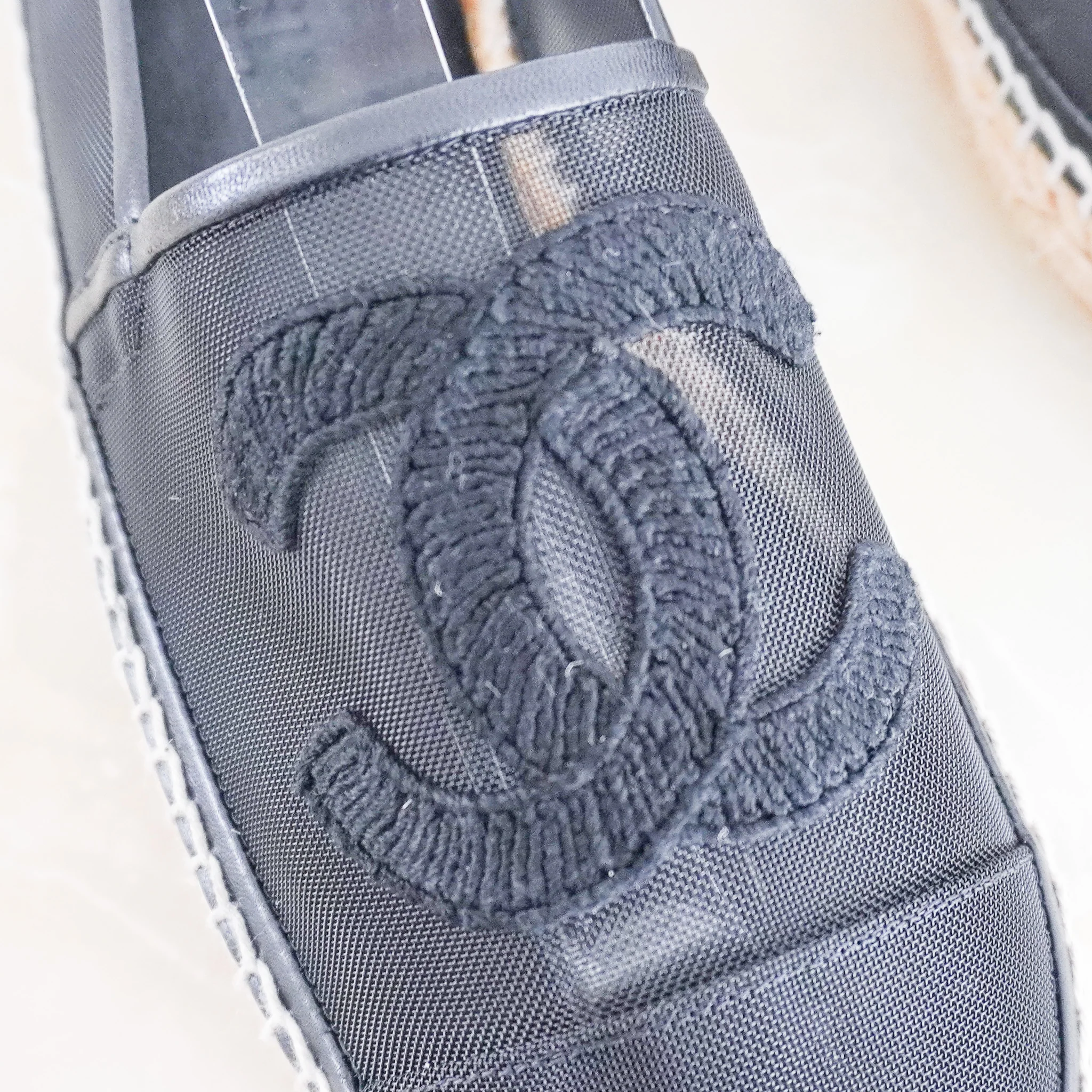 Chanel Black Mesh Espadrilles RRP £750 | Authentic Preloved - Image 4