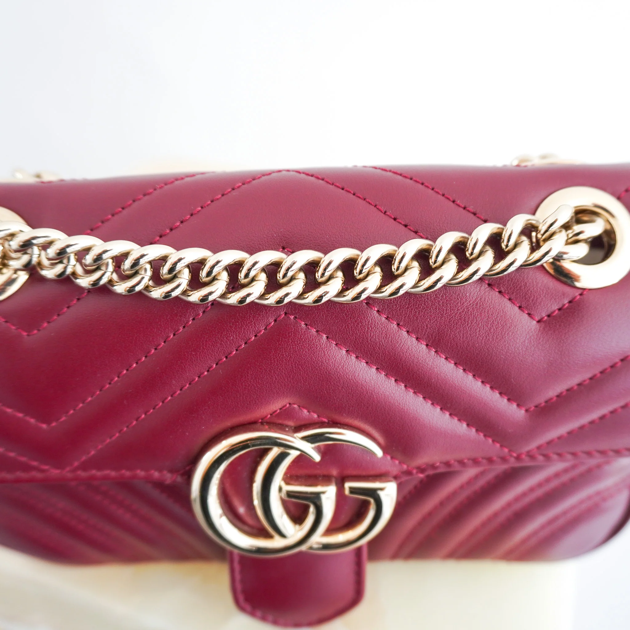Gucci GG Marmont Small Bag in Rosso Ancora RRP £1890 | Authentic Preloved - Image 11