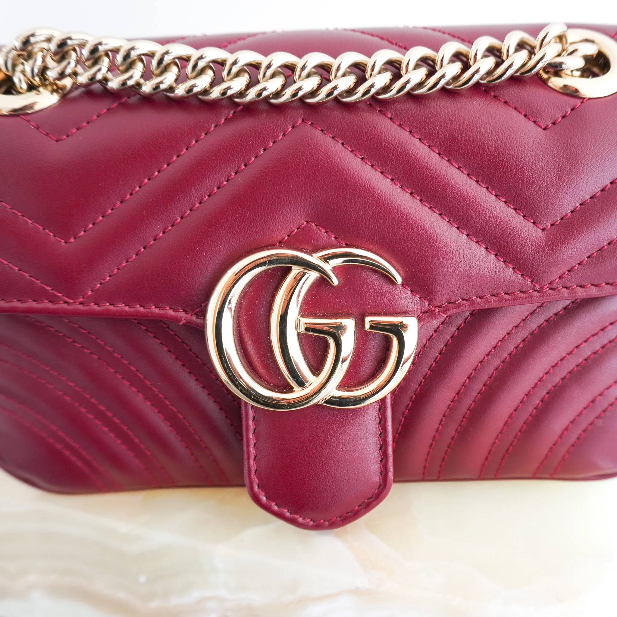 Gucci GG Marmont Small Bag in Rosso Ancora RRP £1890 | Authentic Preloved - Image 4