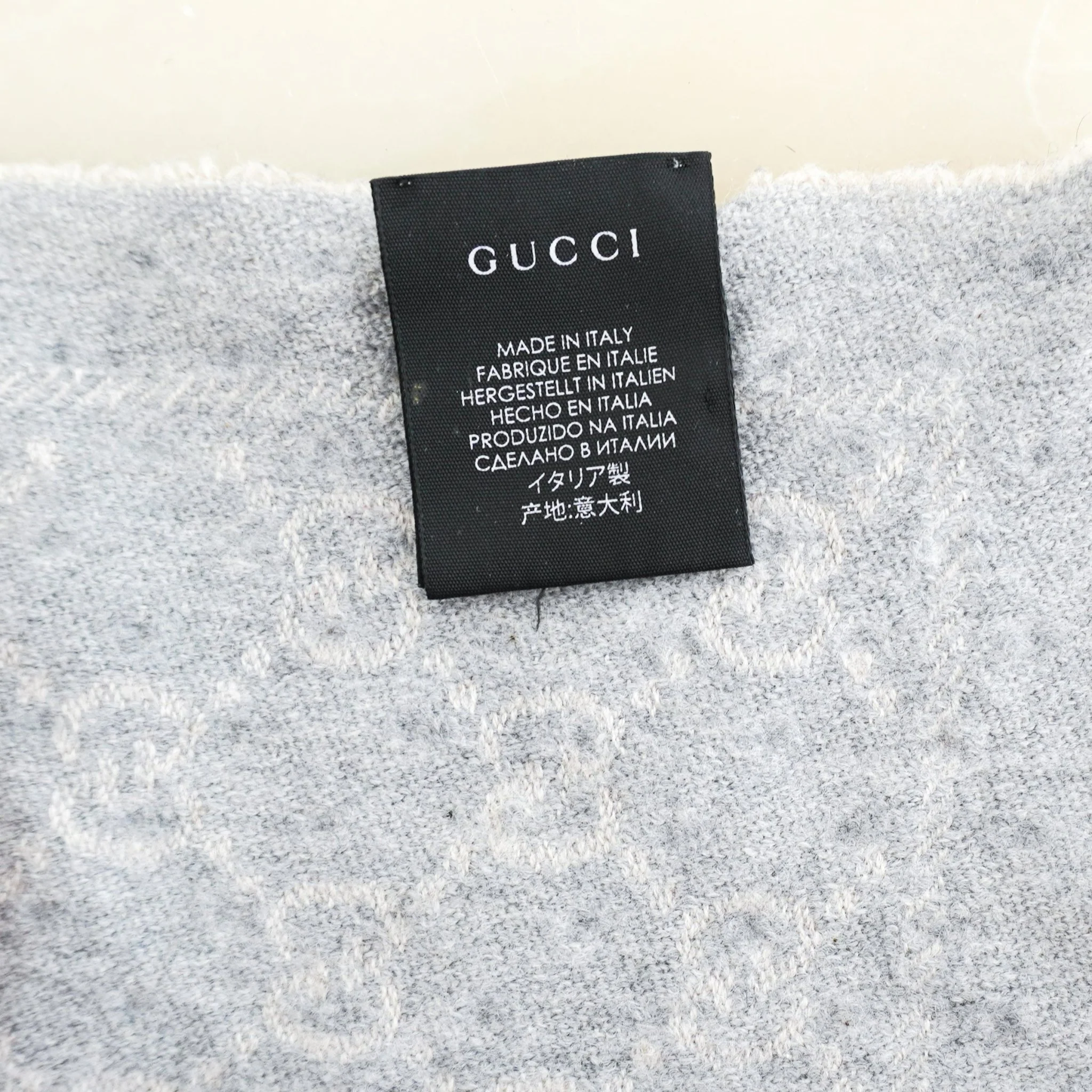 Gucci GG Studded Monogram Shawl in Grey RRP £380 | Authentic Preloved FINAL SALE - Image 5