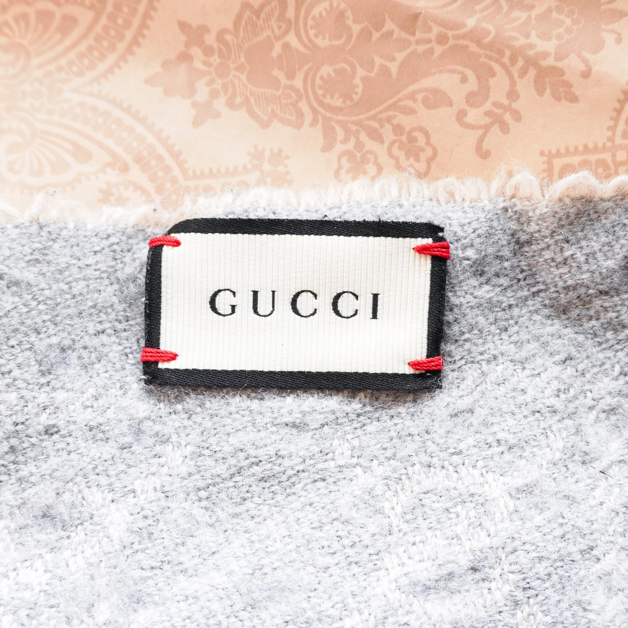 Gucci GG Studded Monogram Shawl in Grey RRP £380 | Authentic Preloved FINAL SALE - Image 6