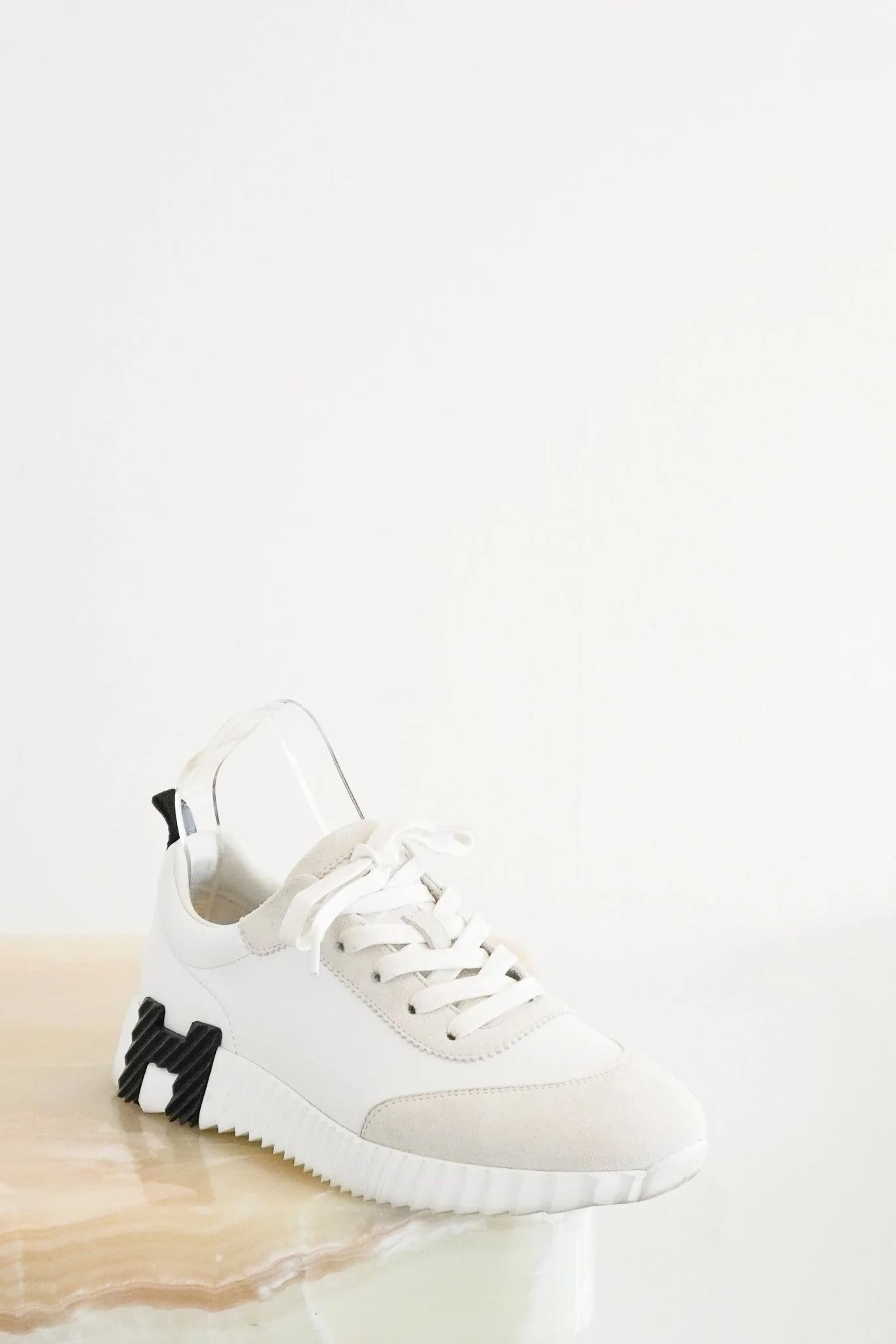 Hermès Blanc Leather Bouncing Sneaker (RRP £890) | Authentic Preloved