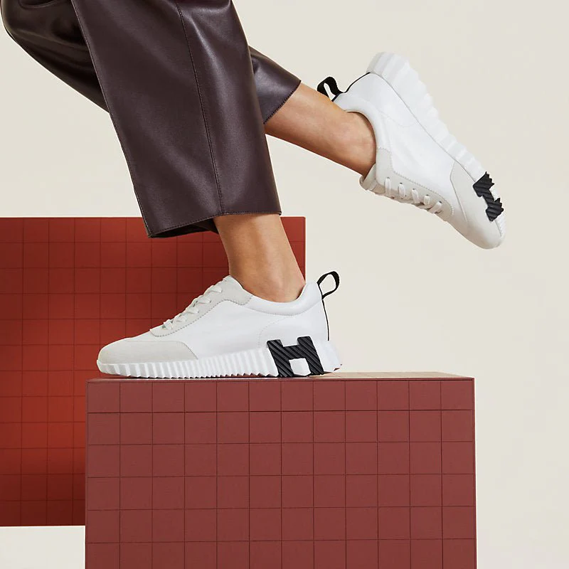 Hermès Blanc Leather Bouncing Sneaker (RRP £890) | Authentic Preloved - Image 2