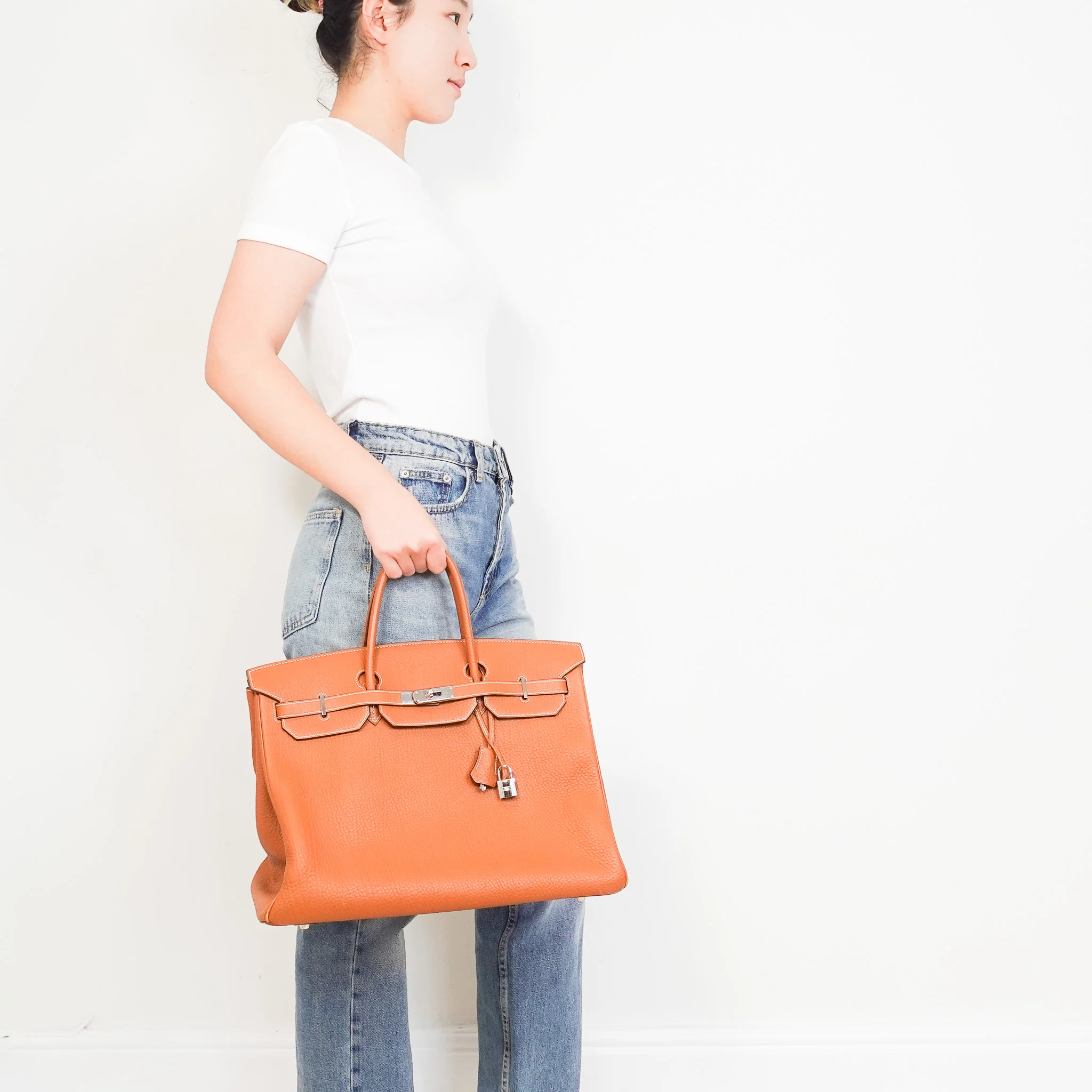 Hermès Birkin 40 Retourne Gold Togo Palladium | Authentic Preloved - Image 17