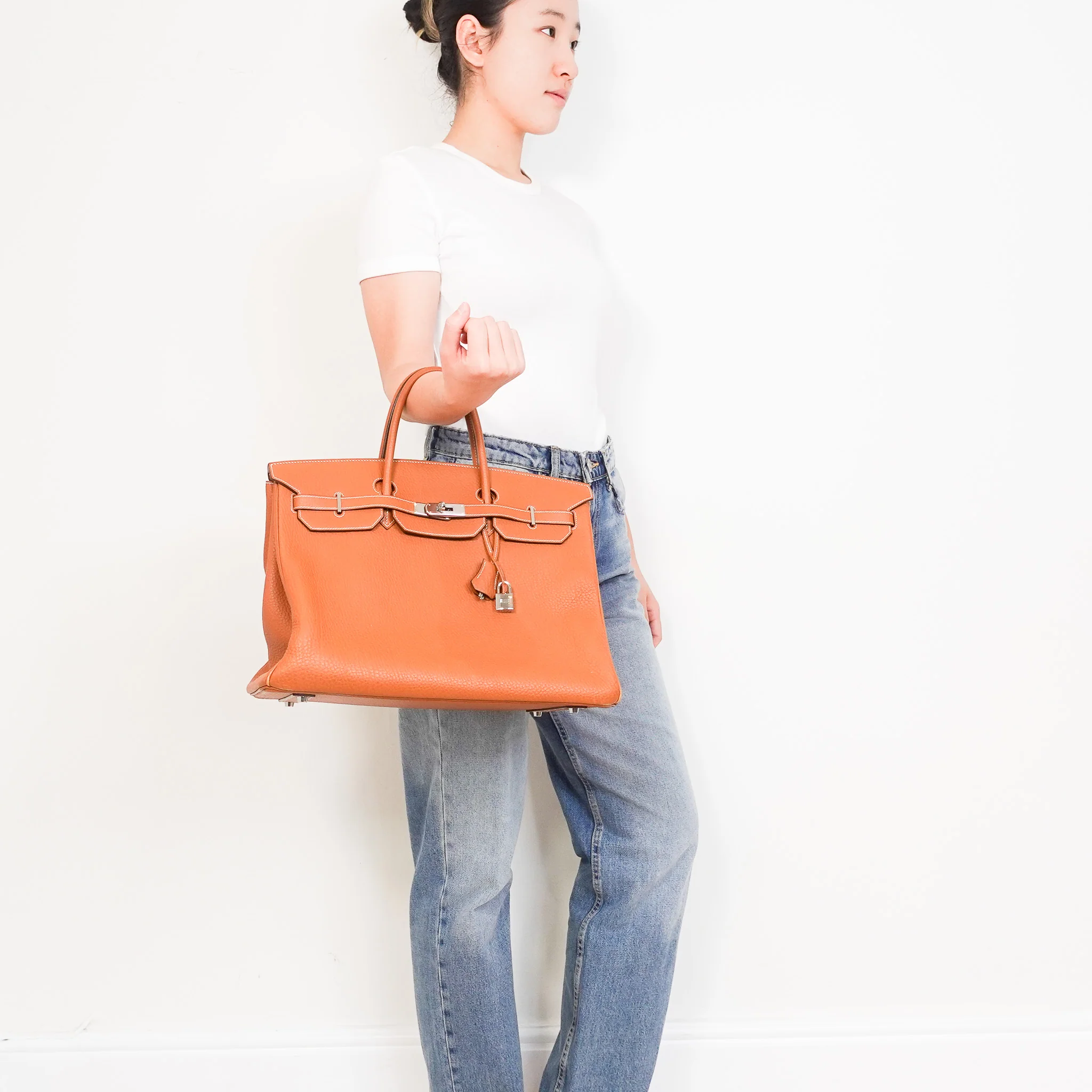 Hermès Birkin 40 Retourne Gold Togo Palladium | Authentic Preloved - Image 18