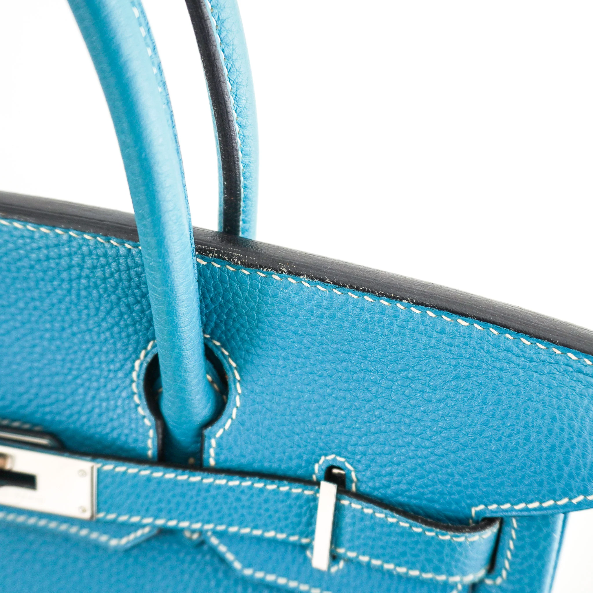 Hermès Birkin 30 Retourne Togo Blue Jean Palladium Hardware | Authentic Preloved - Image 11