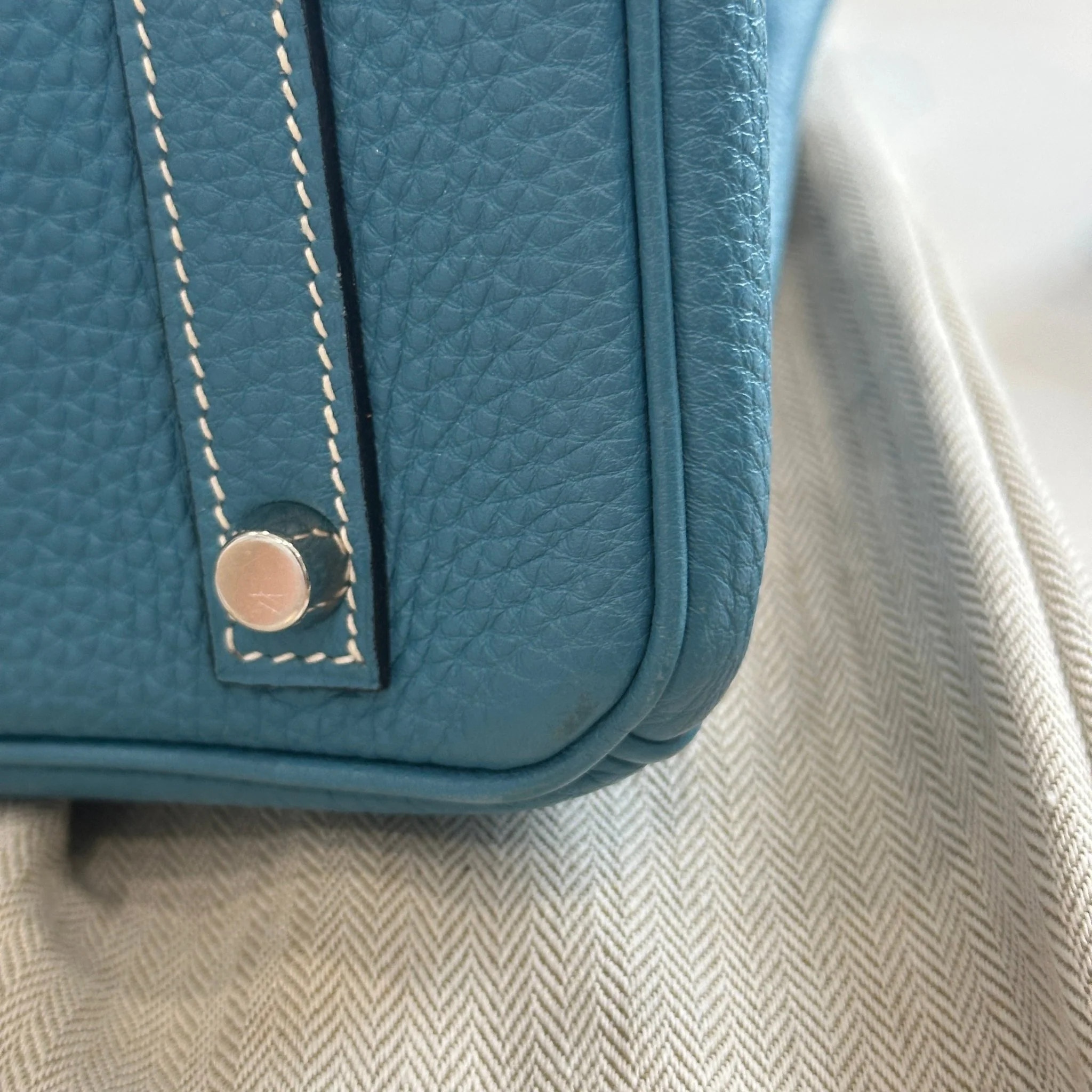 Hermès Birkin 30 Retourne Togo Blue Jean Palladium Hardware | Authentic Preloved - Image 17