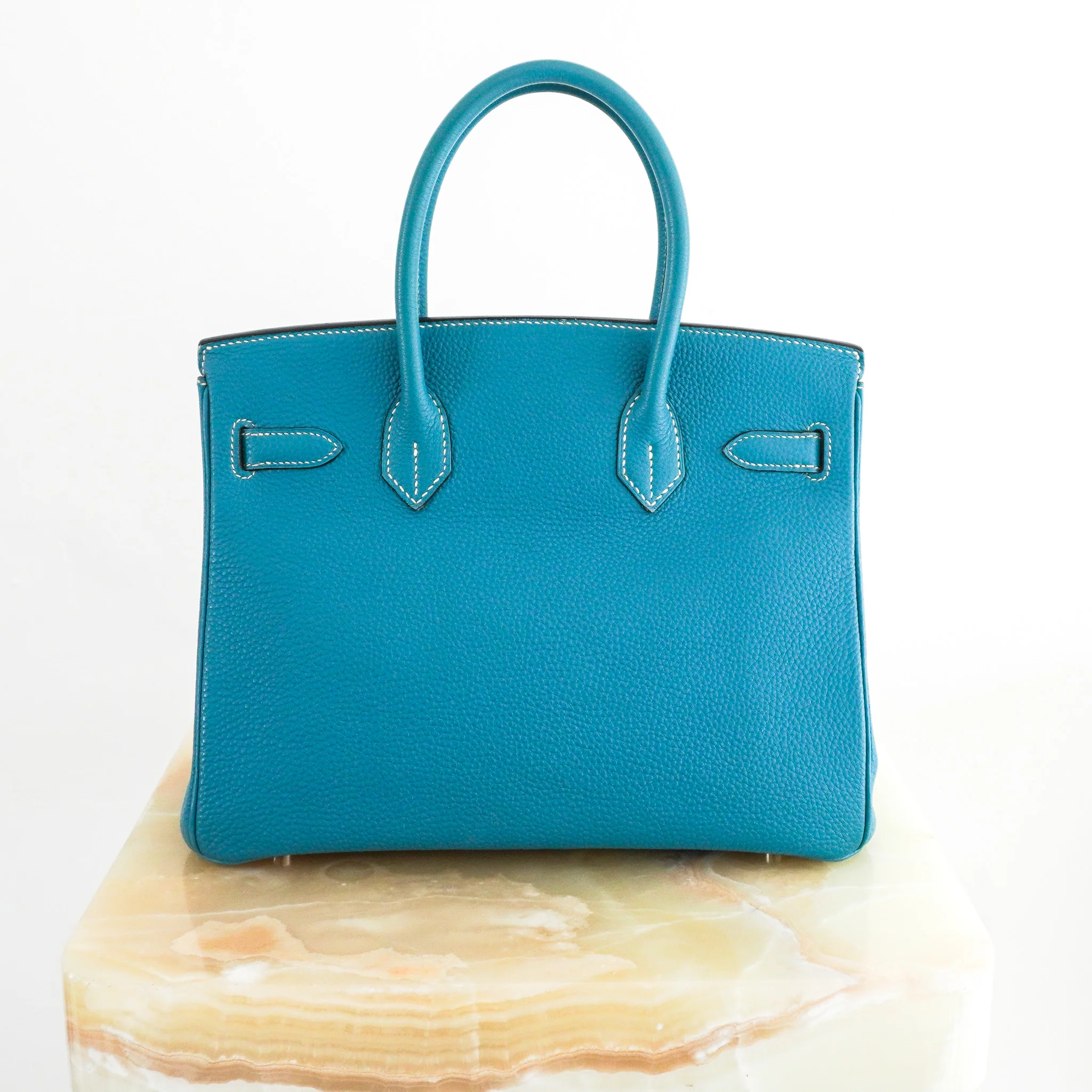 Hermès Birkin 30 Retourne Togo Blue Jean Palladium Hardware | Authentic Preloved - Image 3